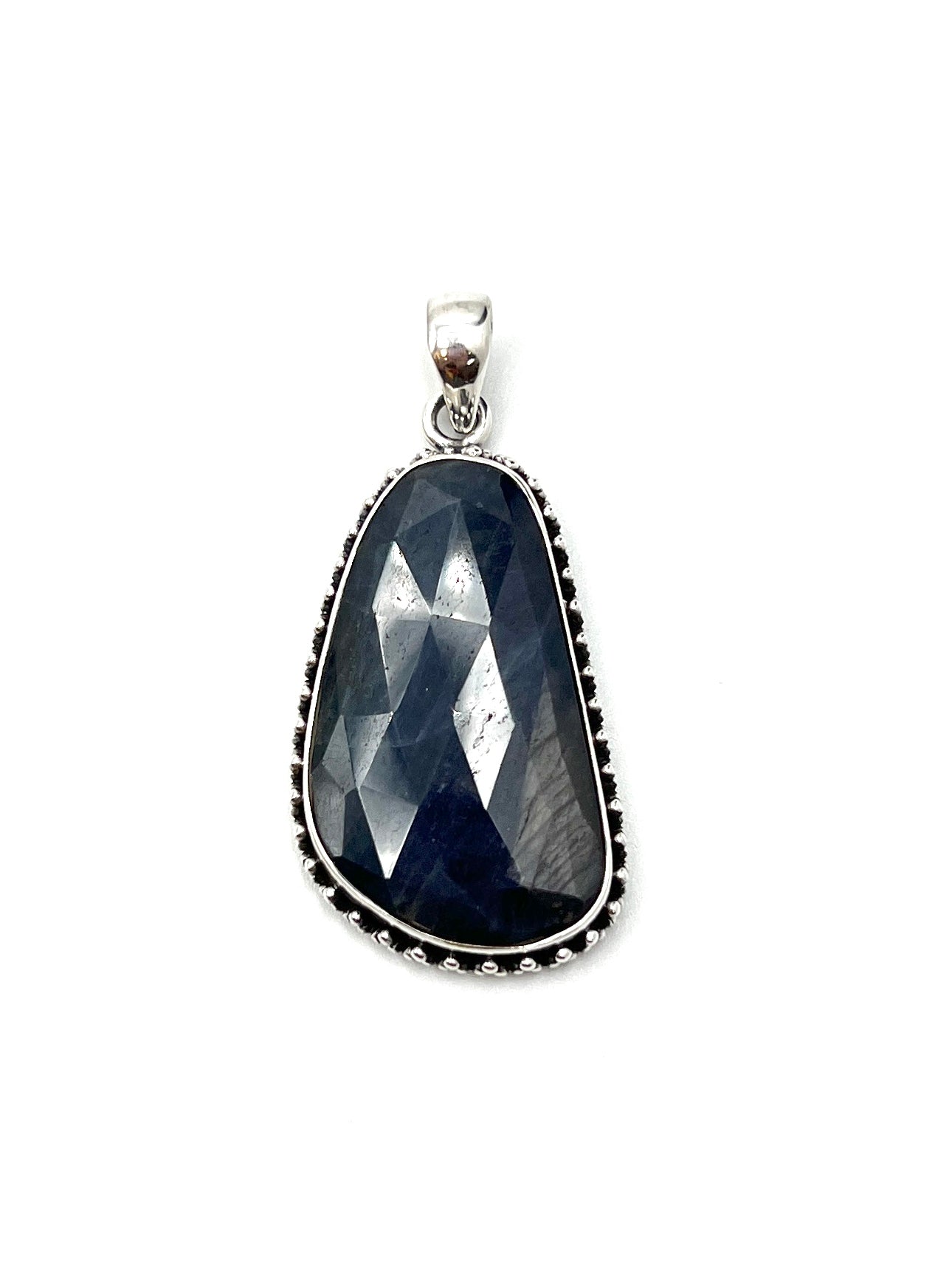 Faceted Sapphire Beaded Pendants