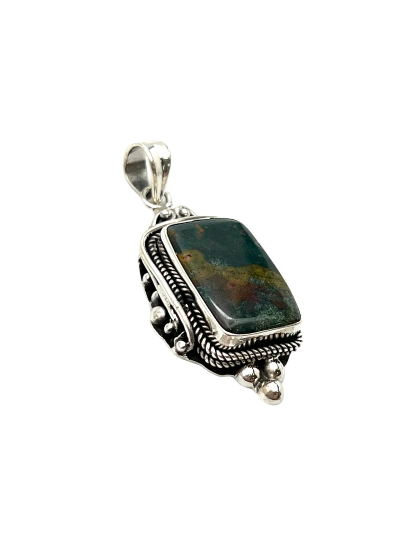 Bali Ball Point Bloodstone Pendants