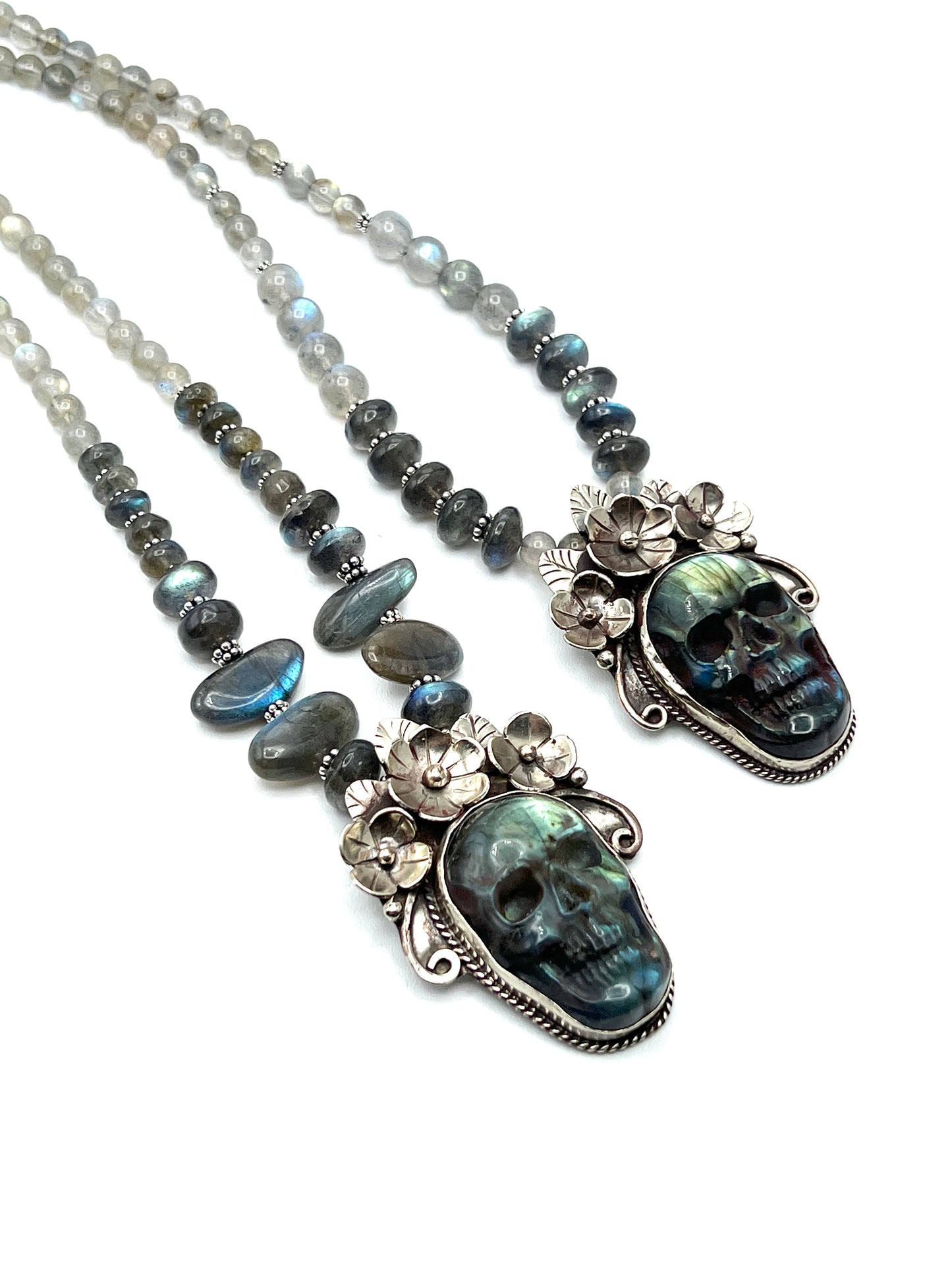 Labradorite Skull Necklaces