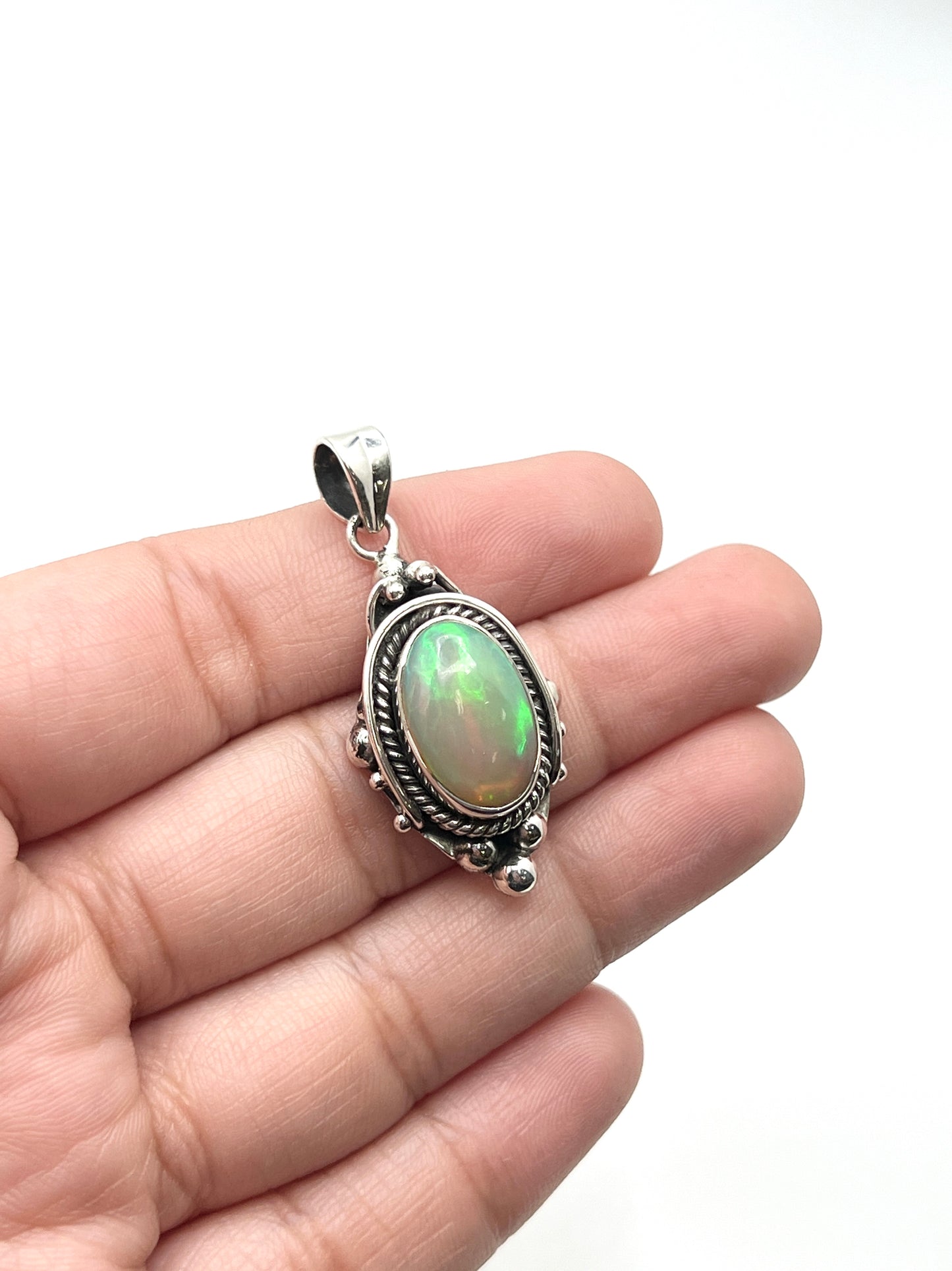 Bali Ball Point Opal Pendants