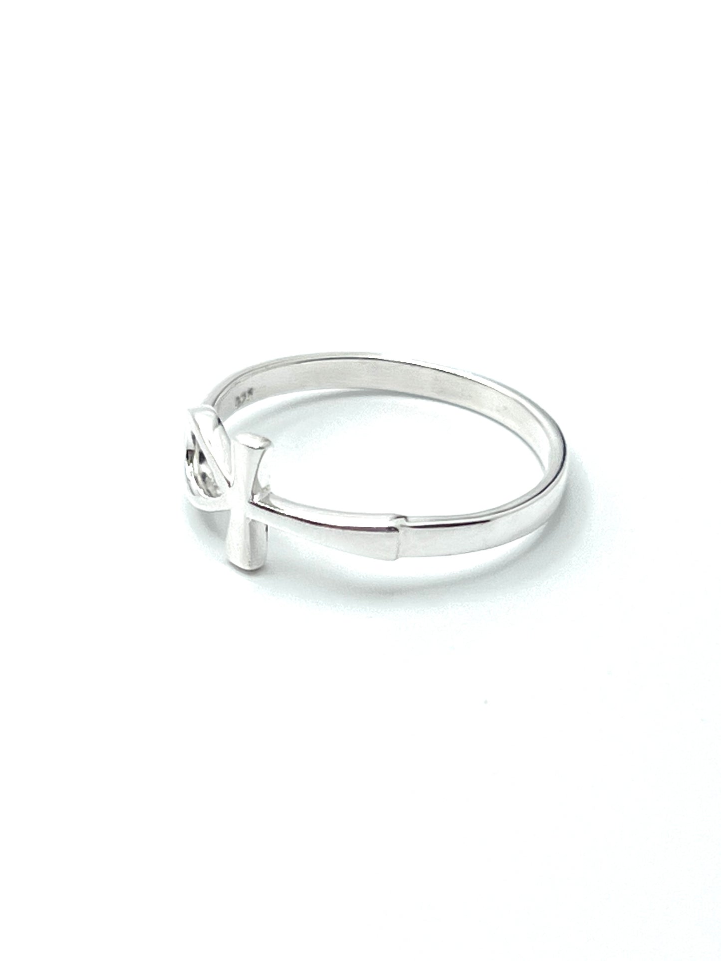 Sterling Silver Laying Ankh Rings