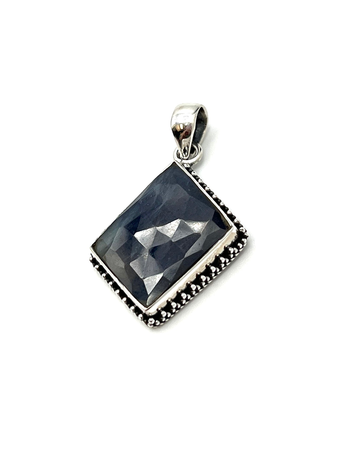 Faceted Sapphire Beaded Pendants