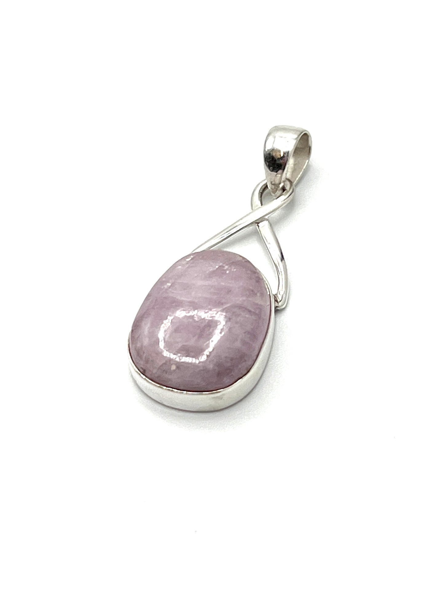 Silver Twist Kunzite Pendants