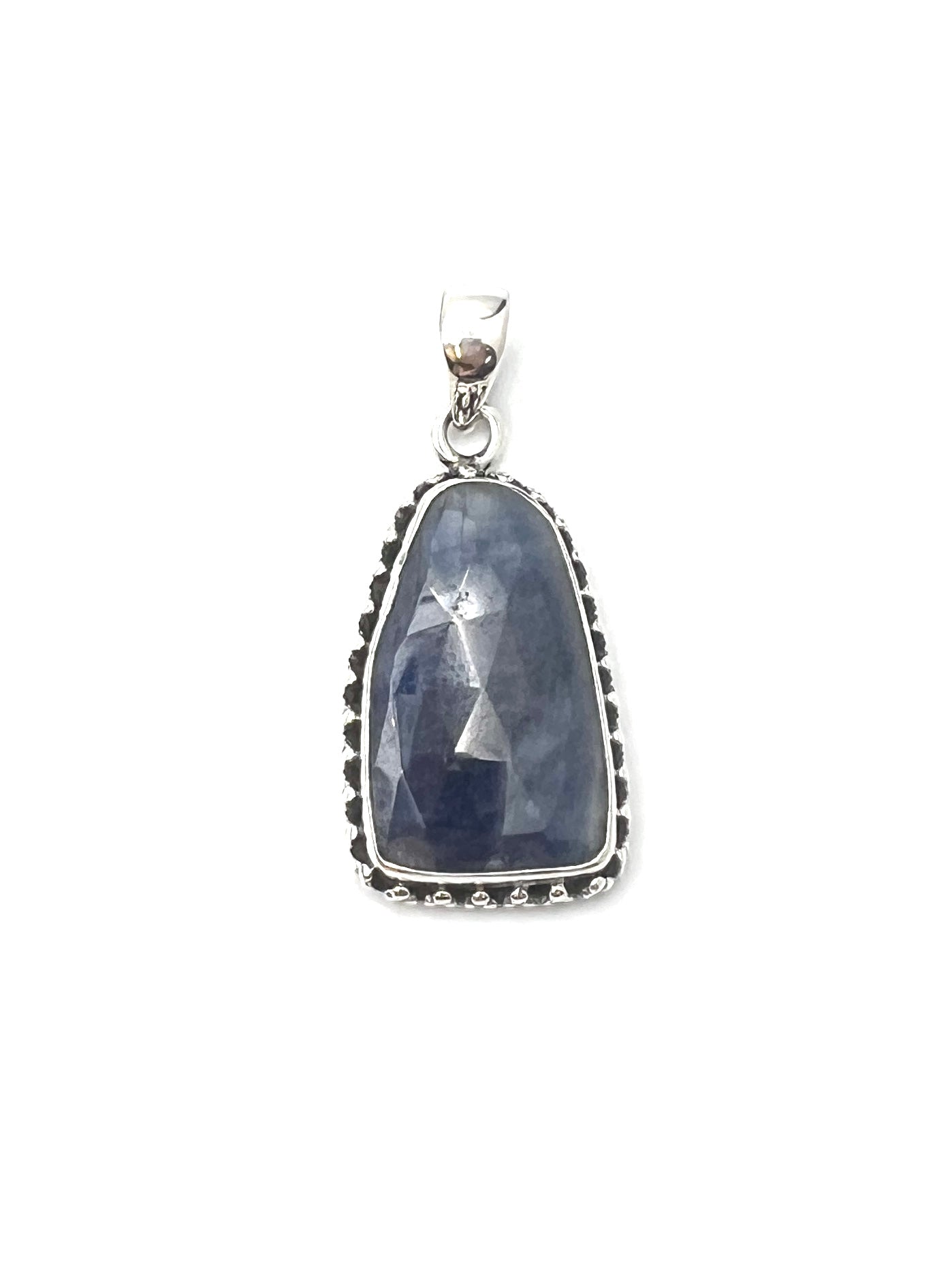 Faceted Sapphire Beaded Pendants