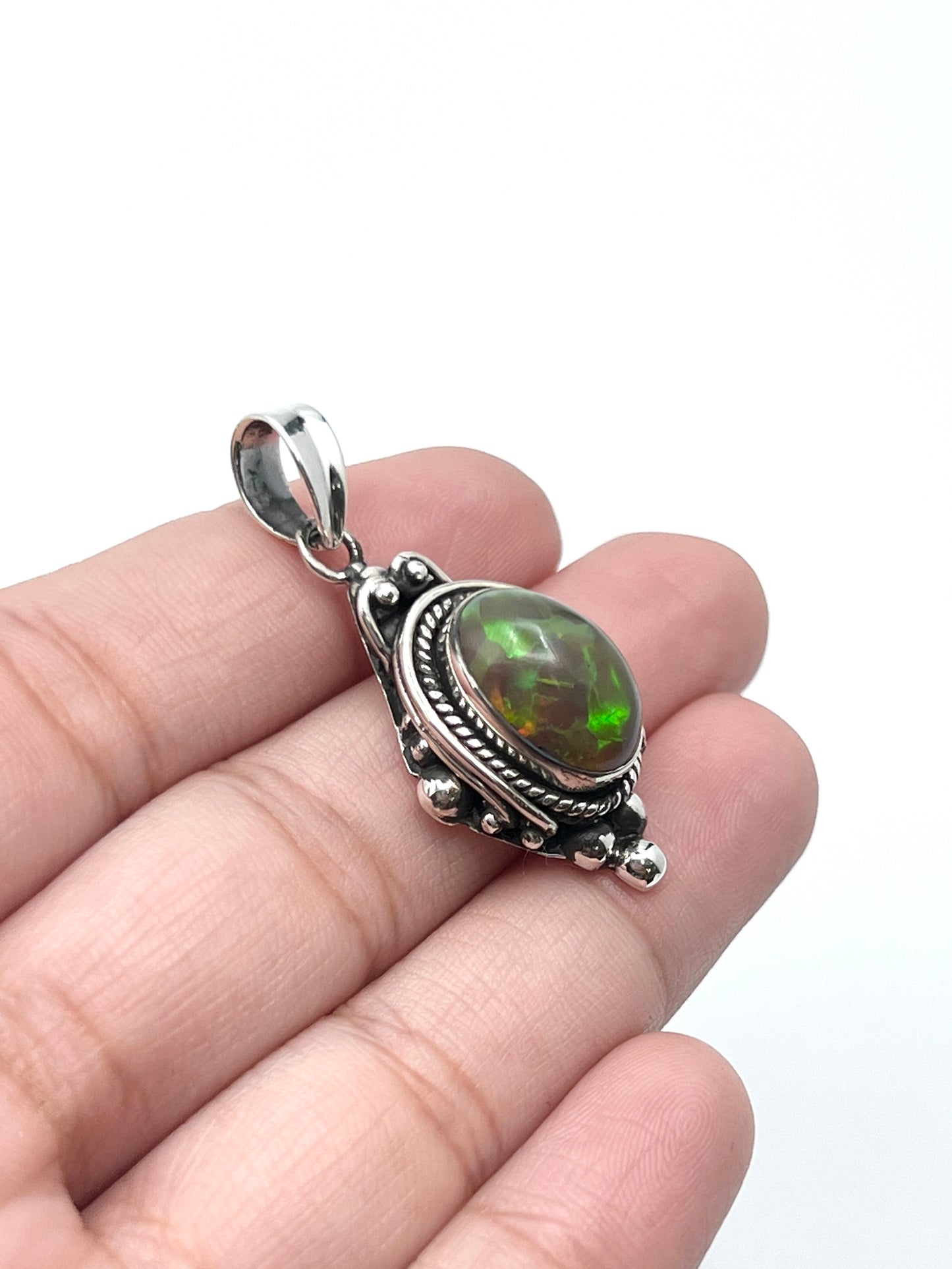 Bali Ball Point Opal Pendants
