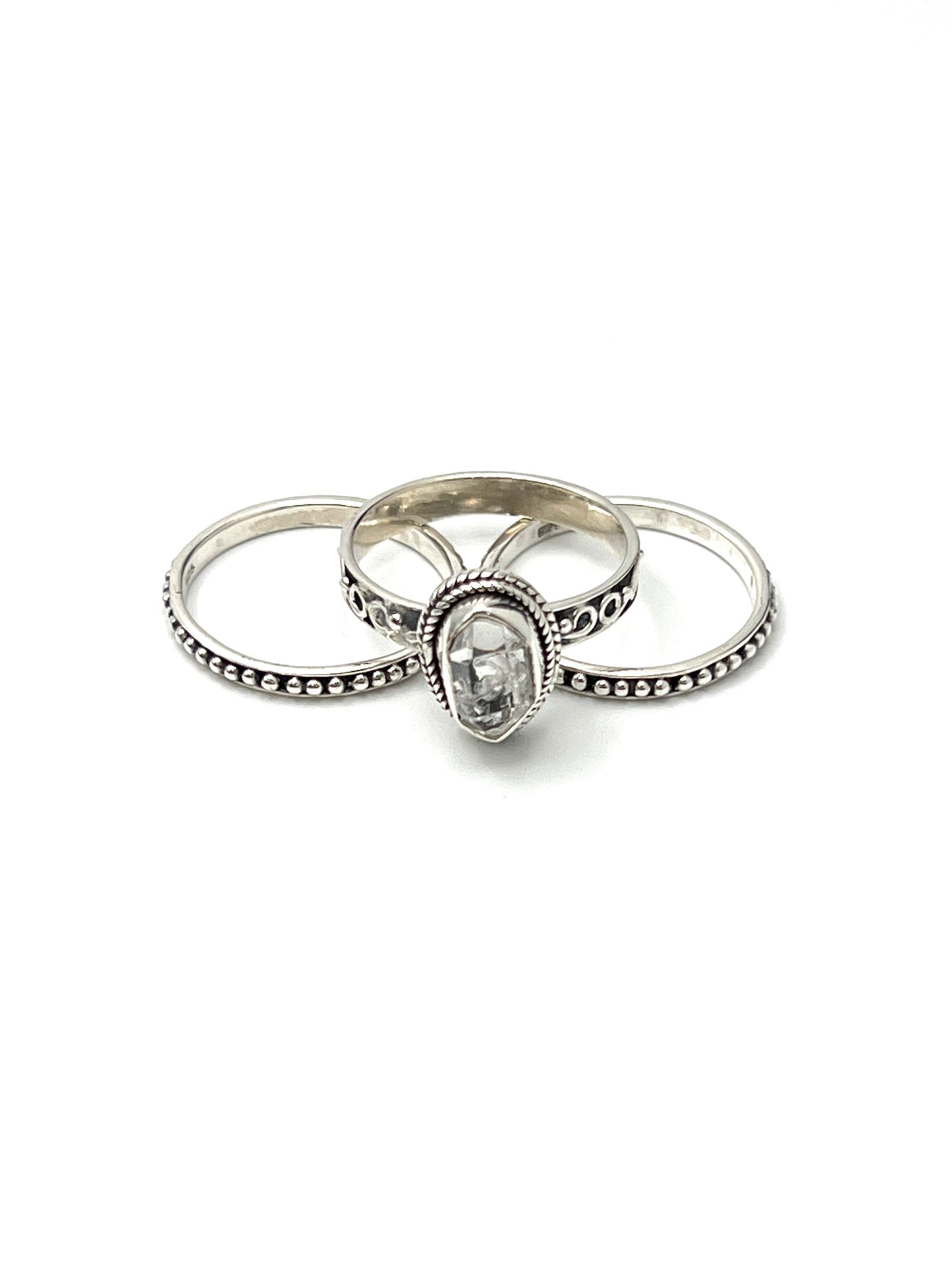 Herkimer Triple Stacker Rings