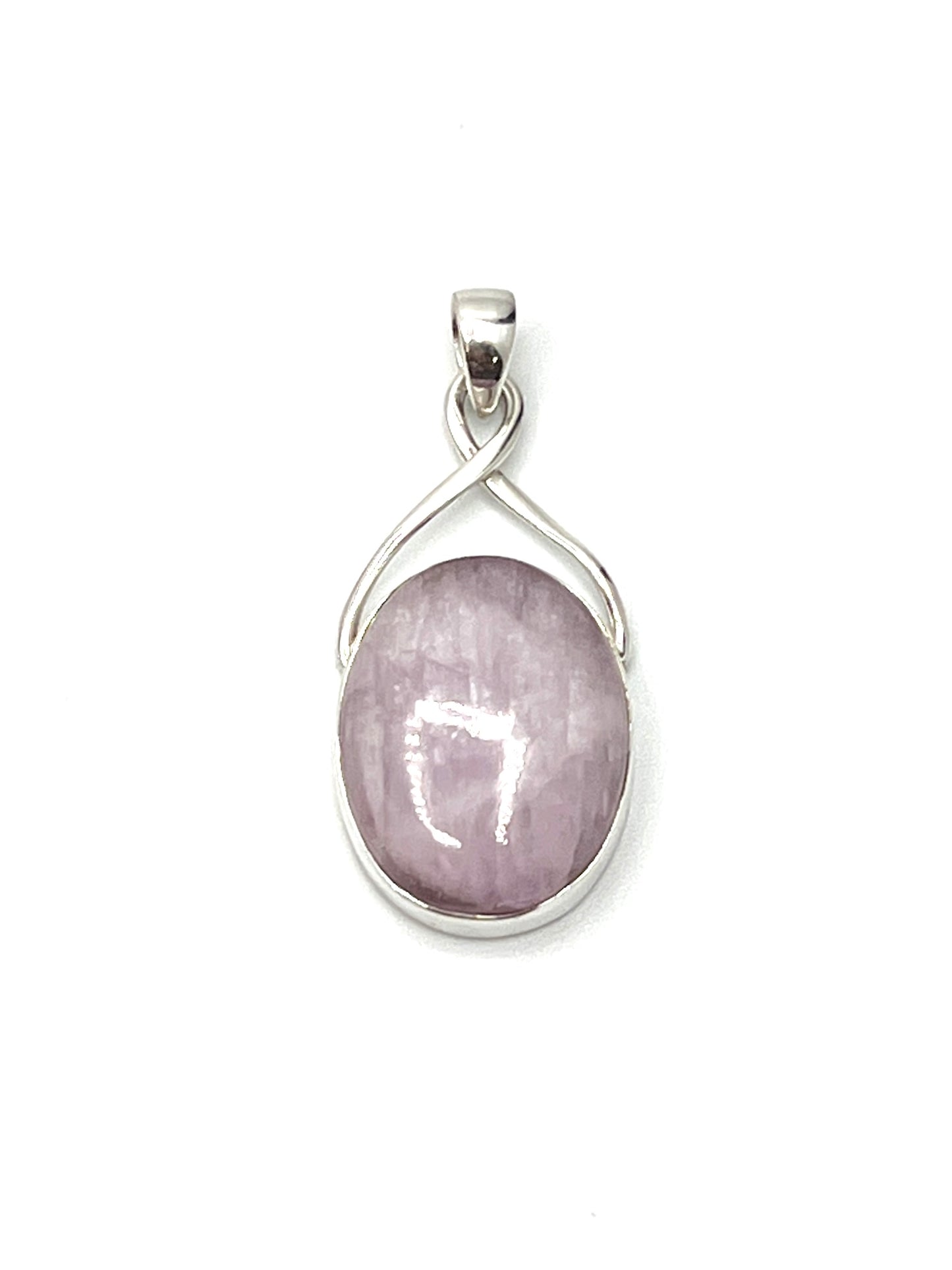 Silver Twist Kunzite Pendants