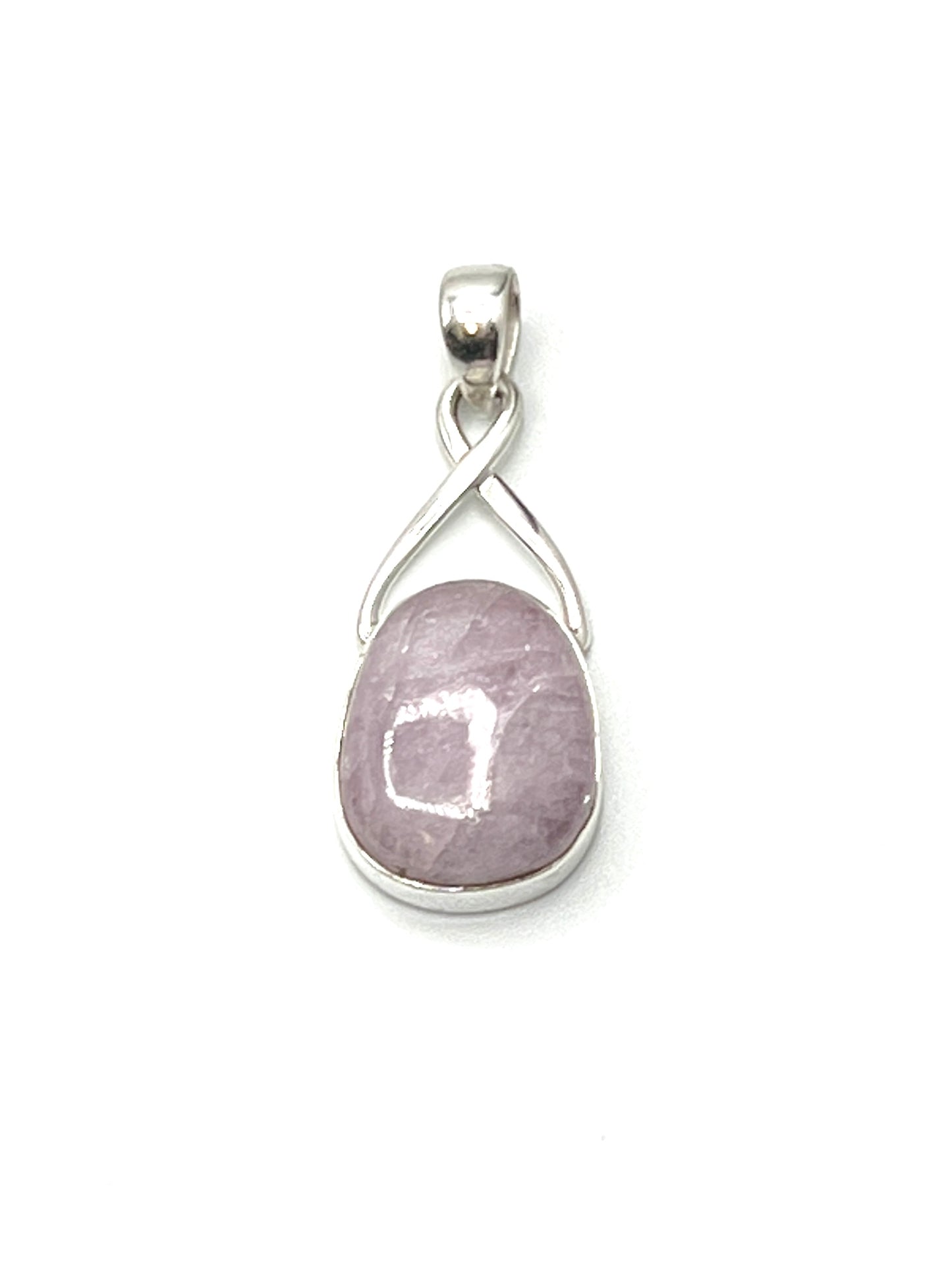 Silver Twist Kunzite Pendants