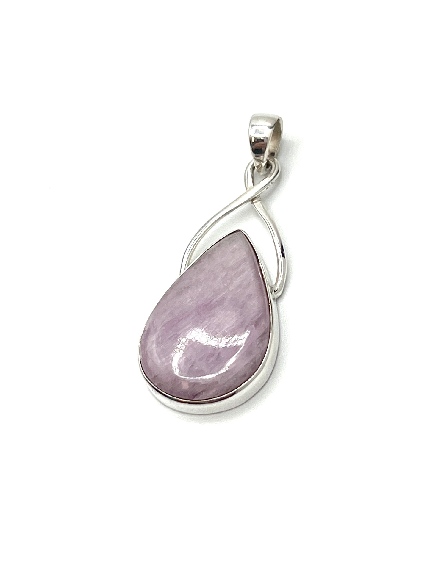 Silver Twist Kunzite Pendants