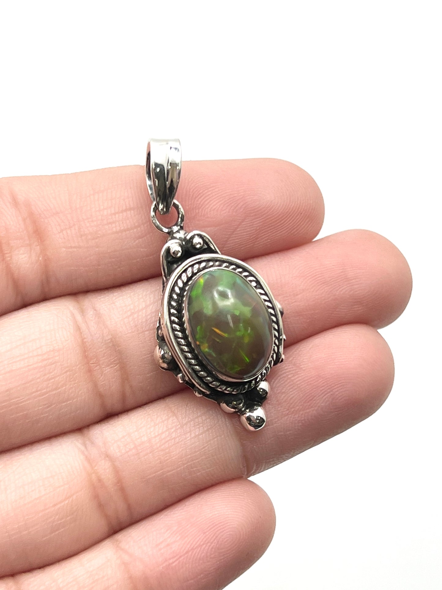 Bali Ball Point Opal Pendants