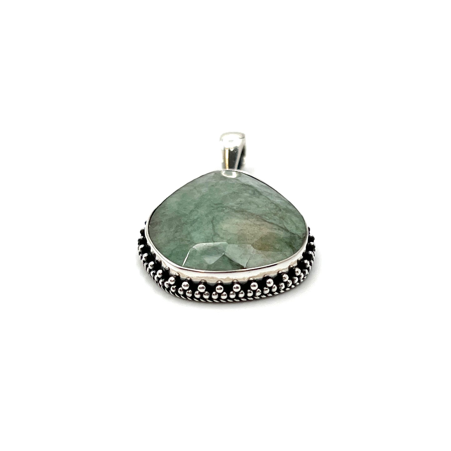 Faceted Emerald Beaded Pendants