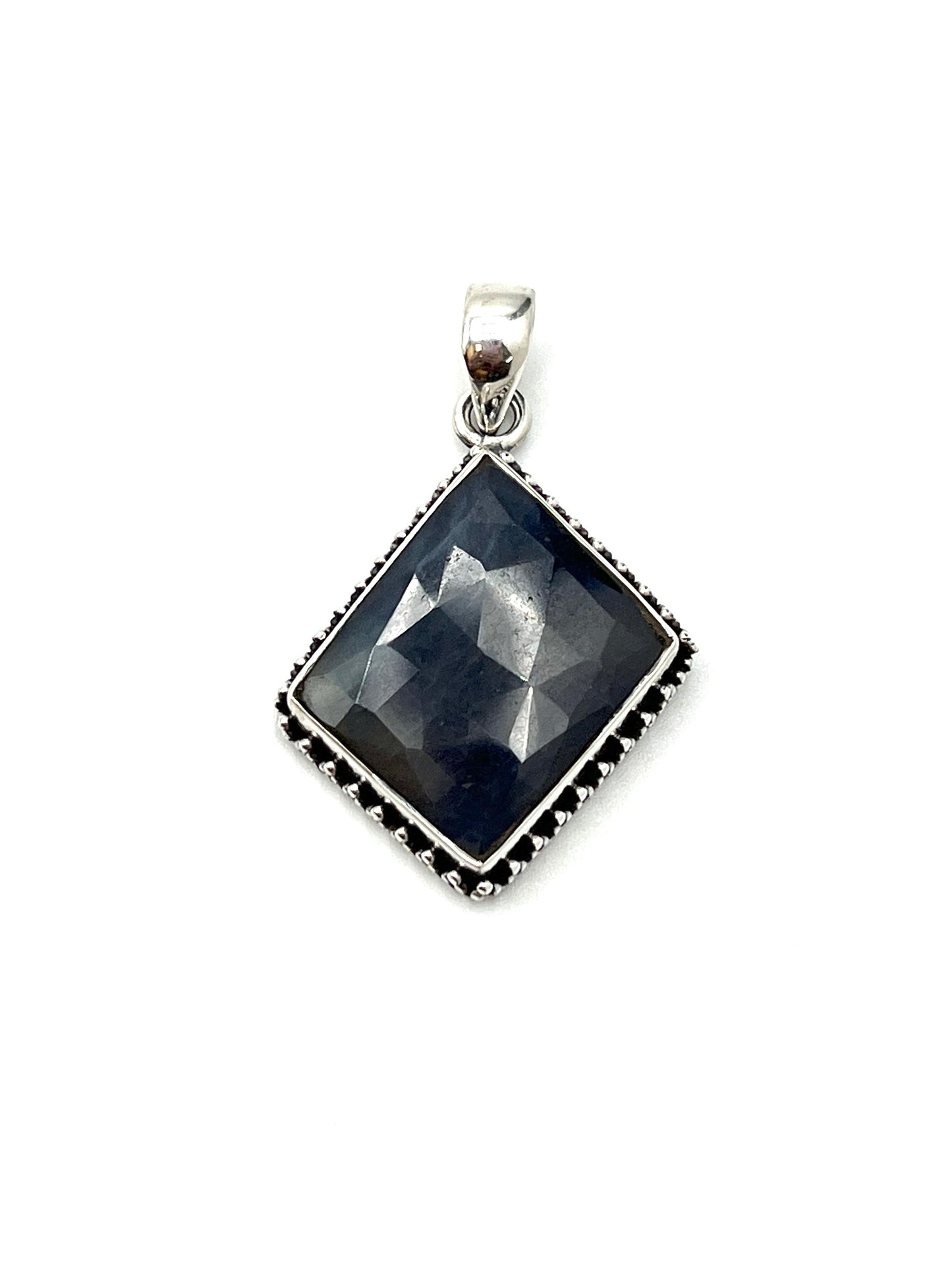 Faceted Sapphire Beaded Pendants