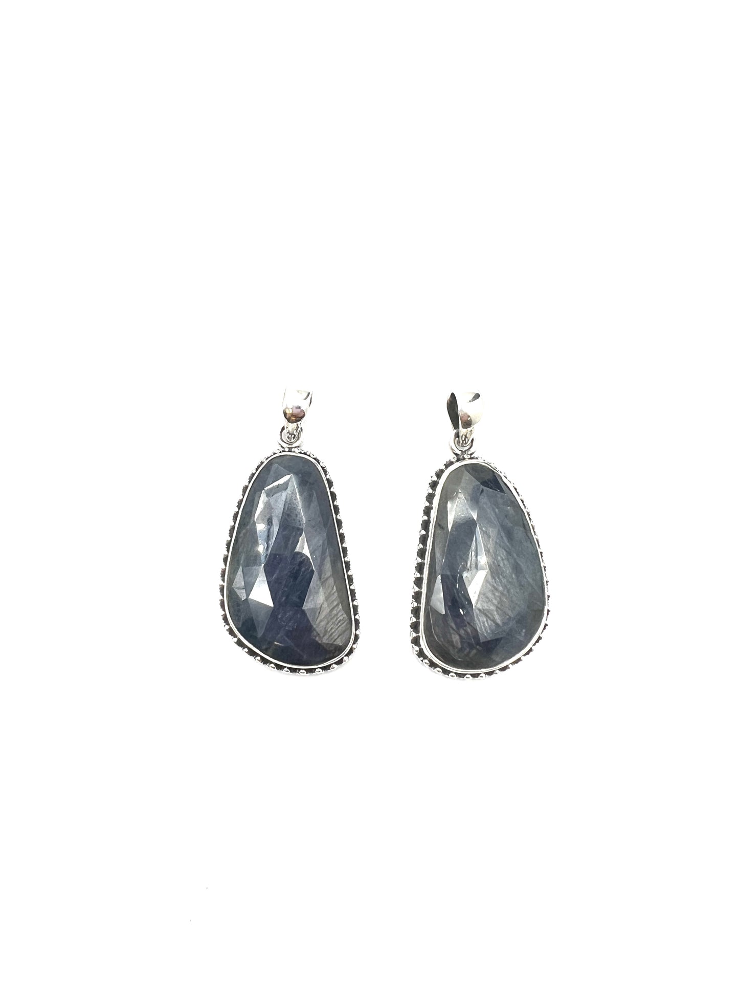 Faceted Sapphire Beaded Pendants