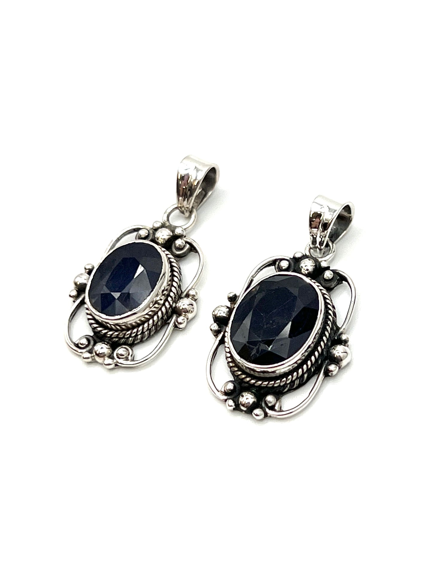 Sterling Silver Victorian Mirror Pendants Premium Stones