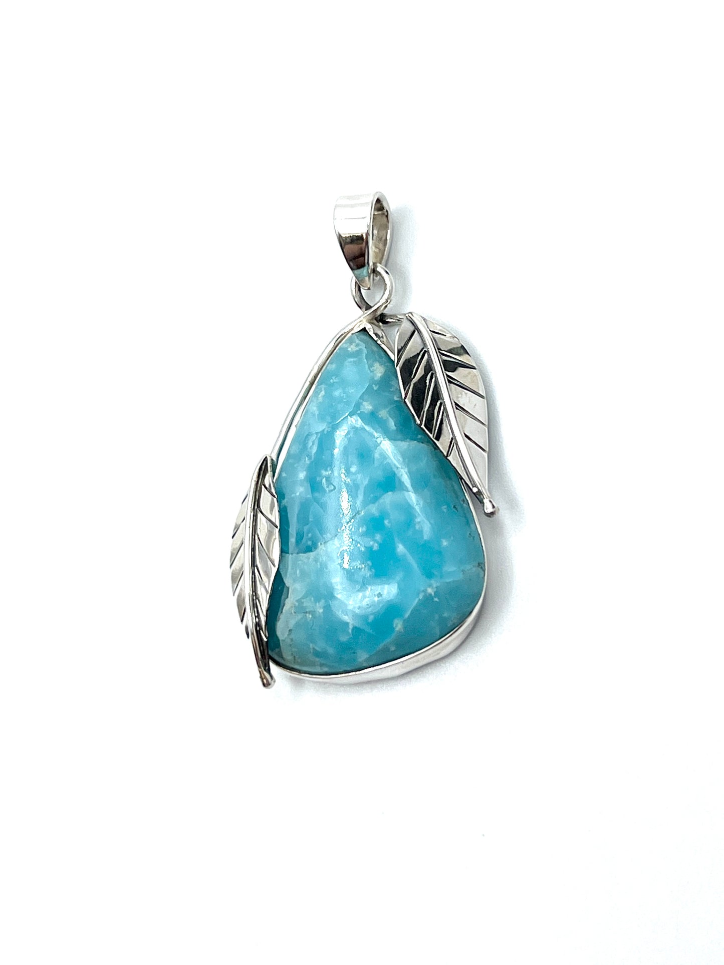 Hemimorphite Leaf Pendants