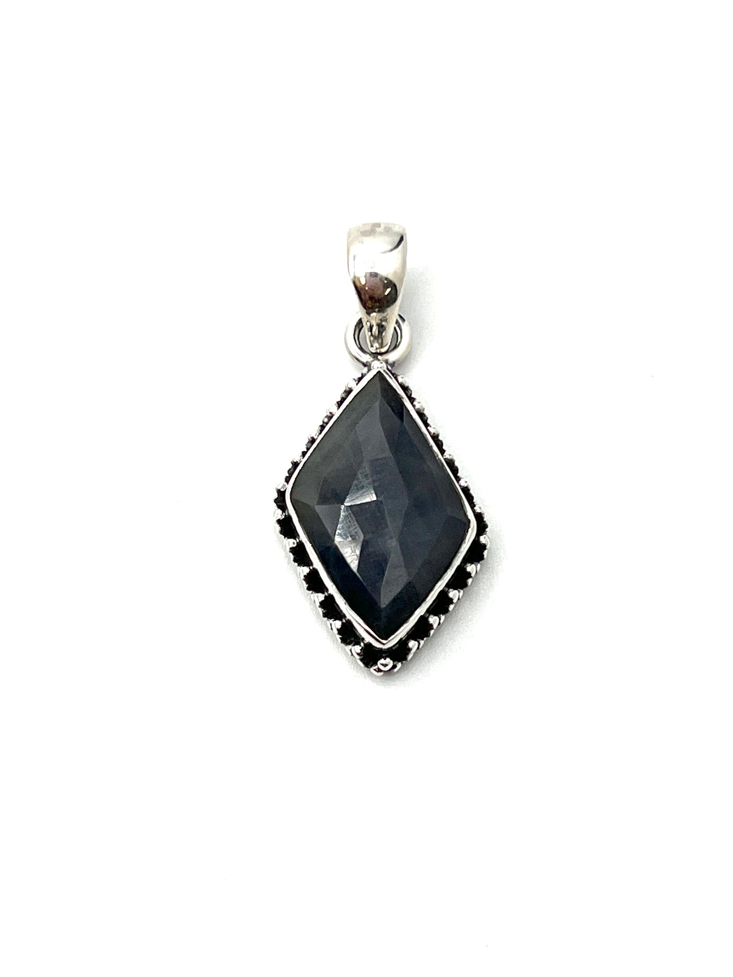 Faceted Sapphire Beaded Pendants