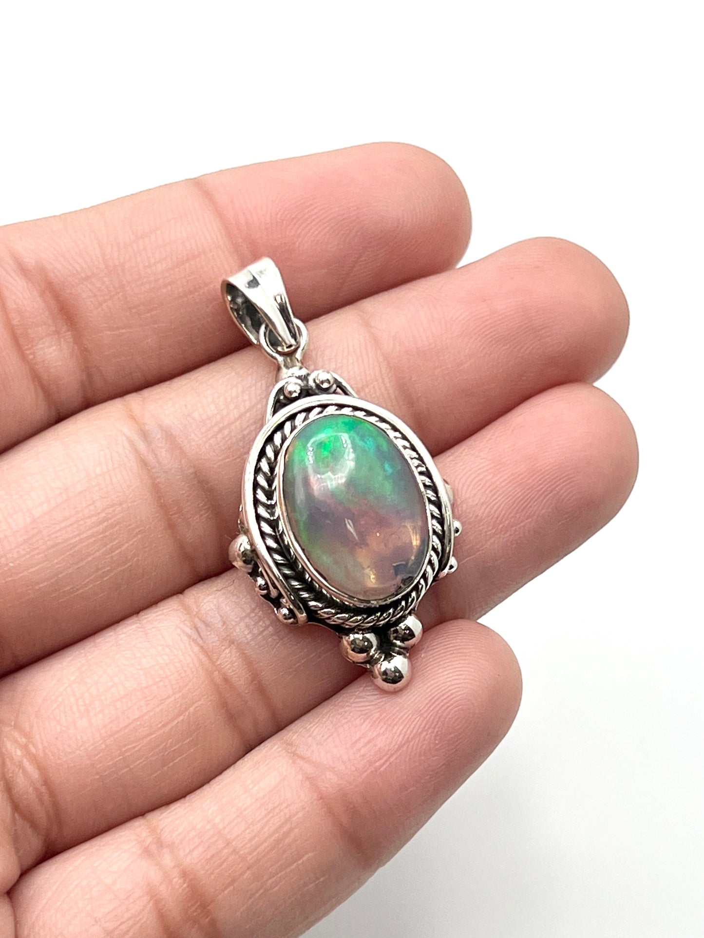 Bali Ball Point Opal Pendants
