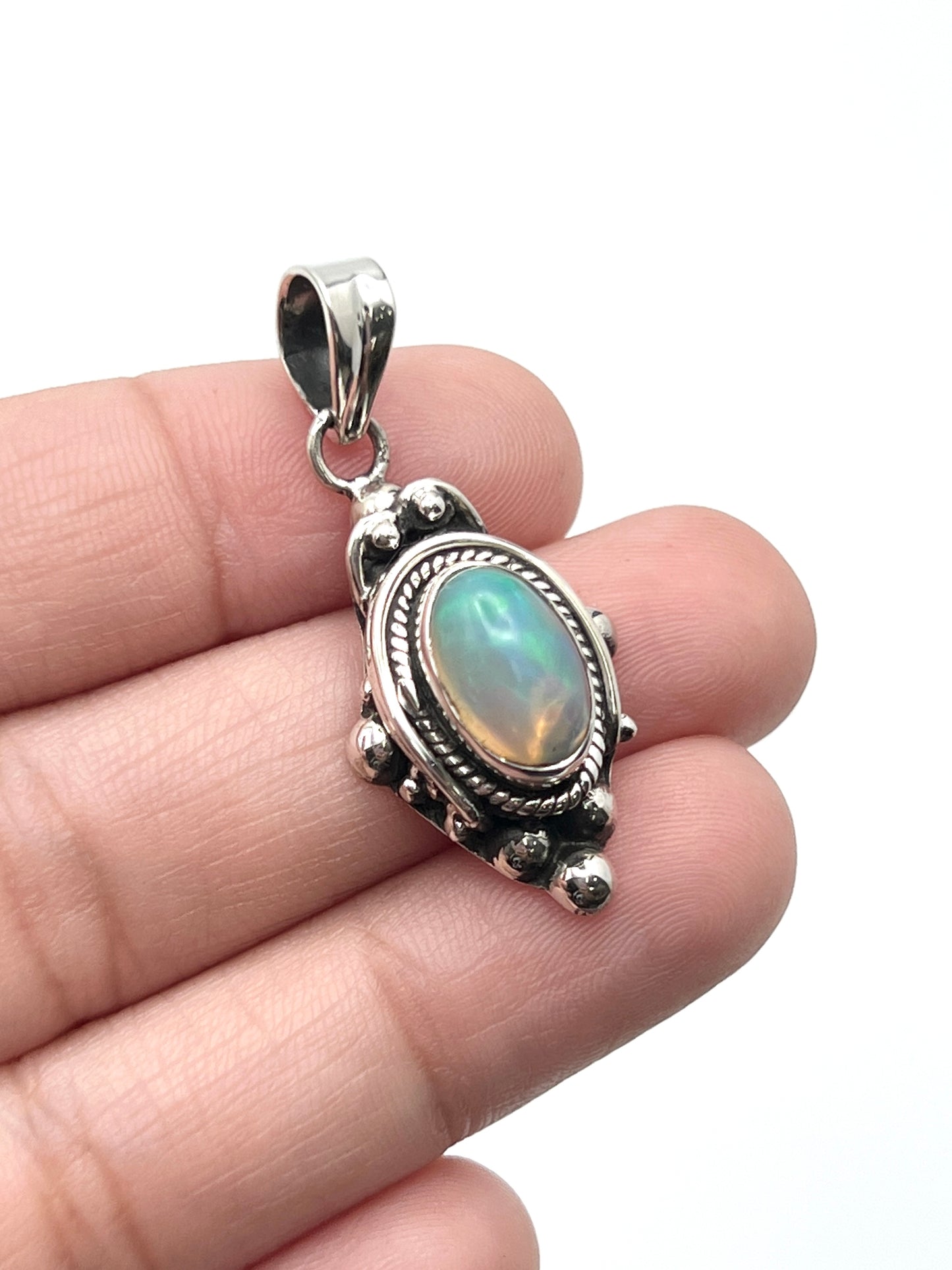 Bali Ball Point Opal Pendants