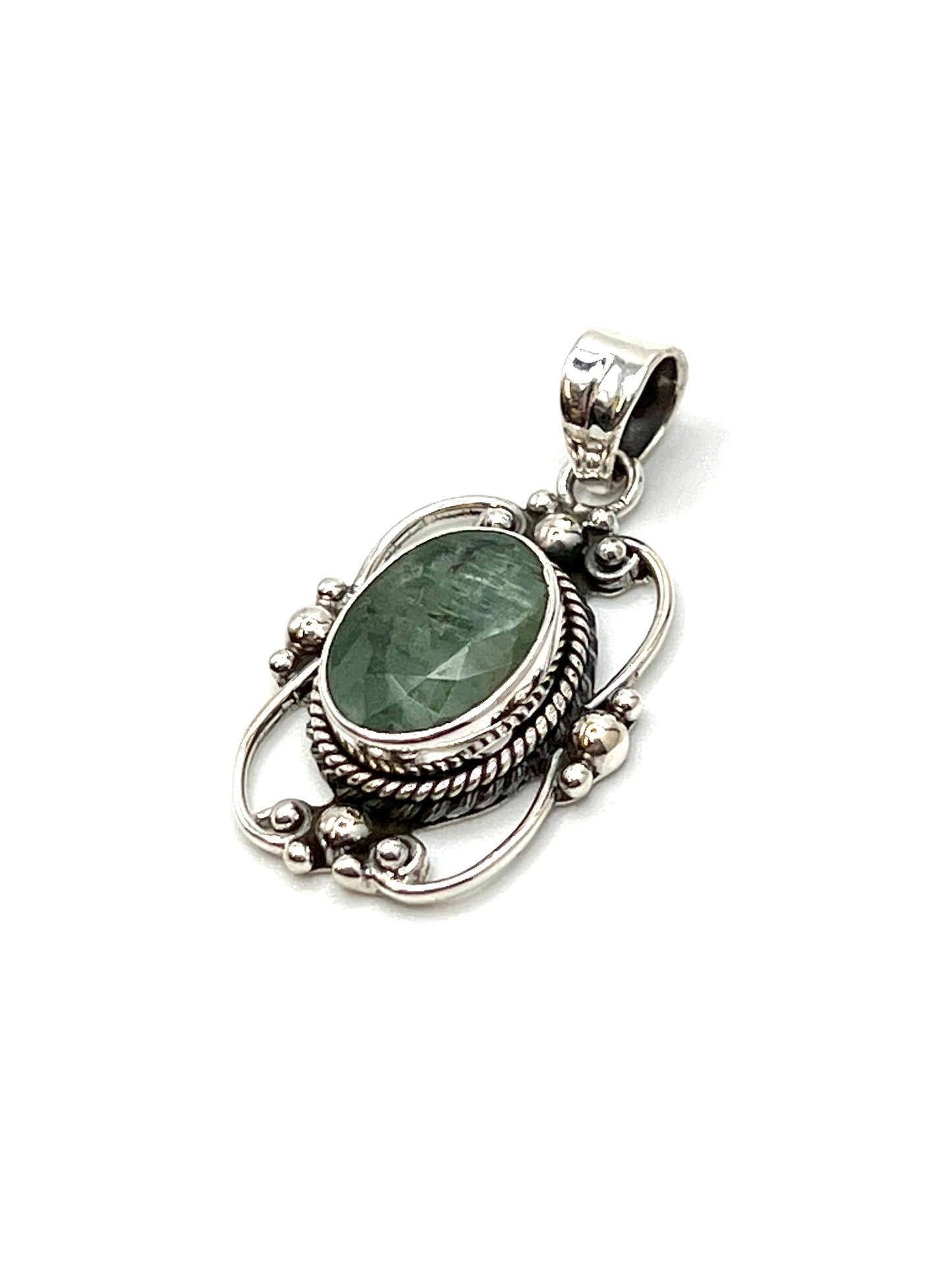 Sterling Silver Victorian Mirror Pendants Premium Stones