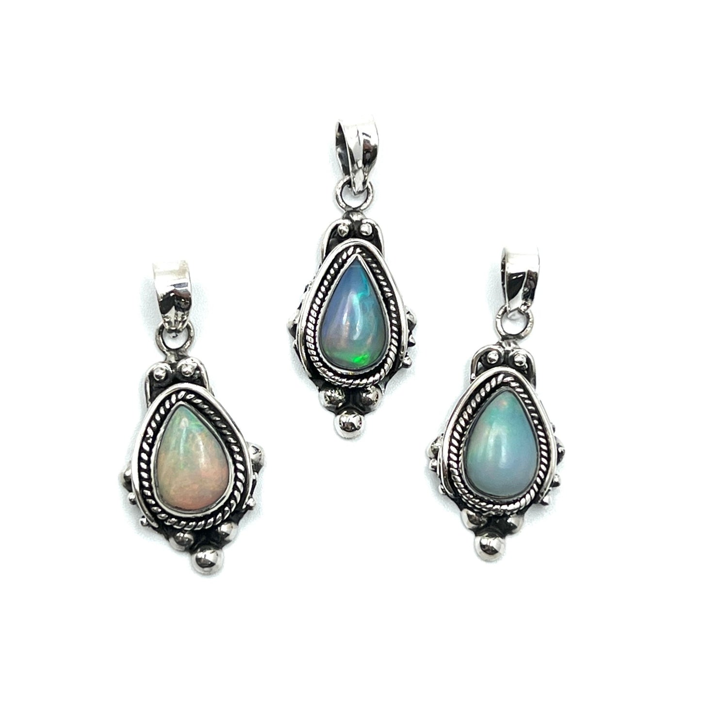 Bali Ball Point Opal Pendants