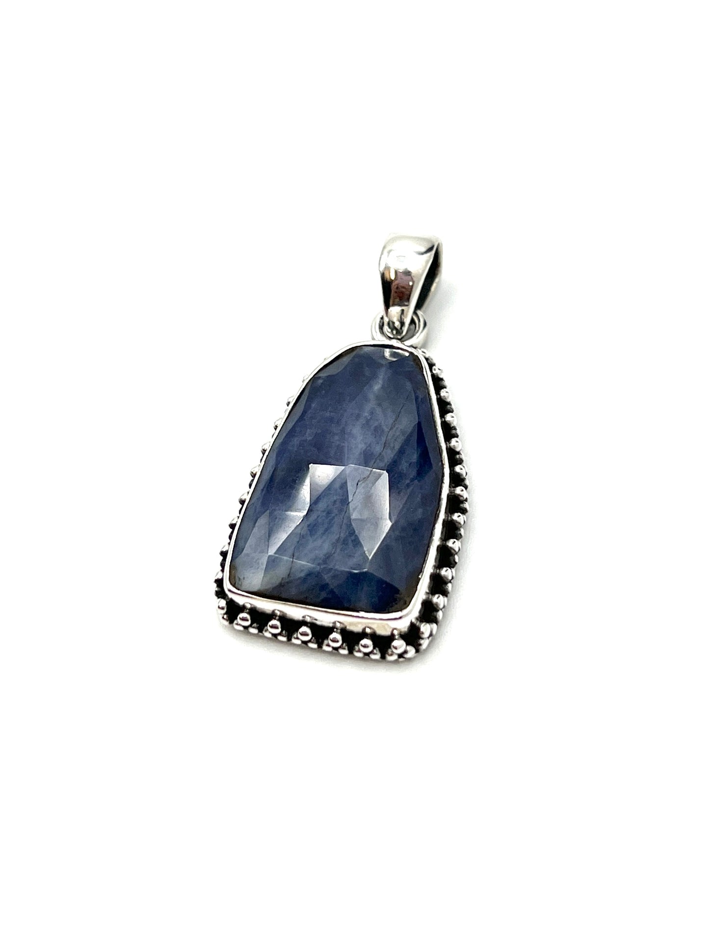Faceted Sapphire Beaded Pendants