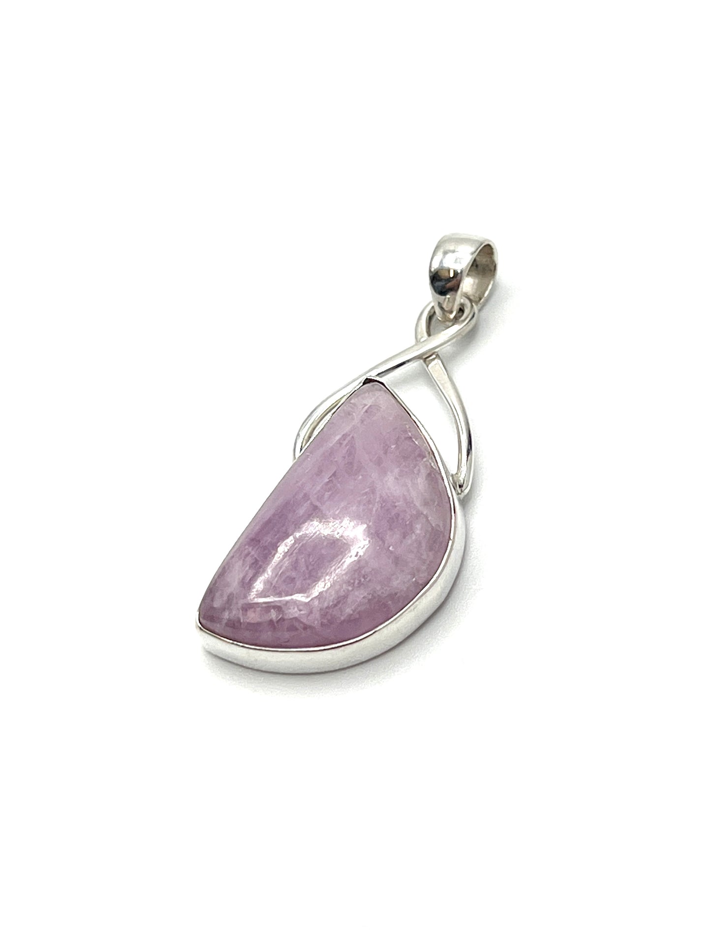 Silver Twist Kunzite Pendants