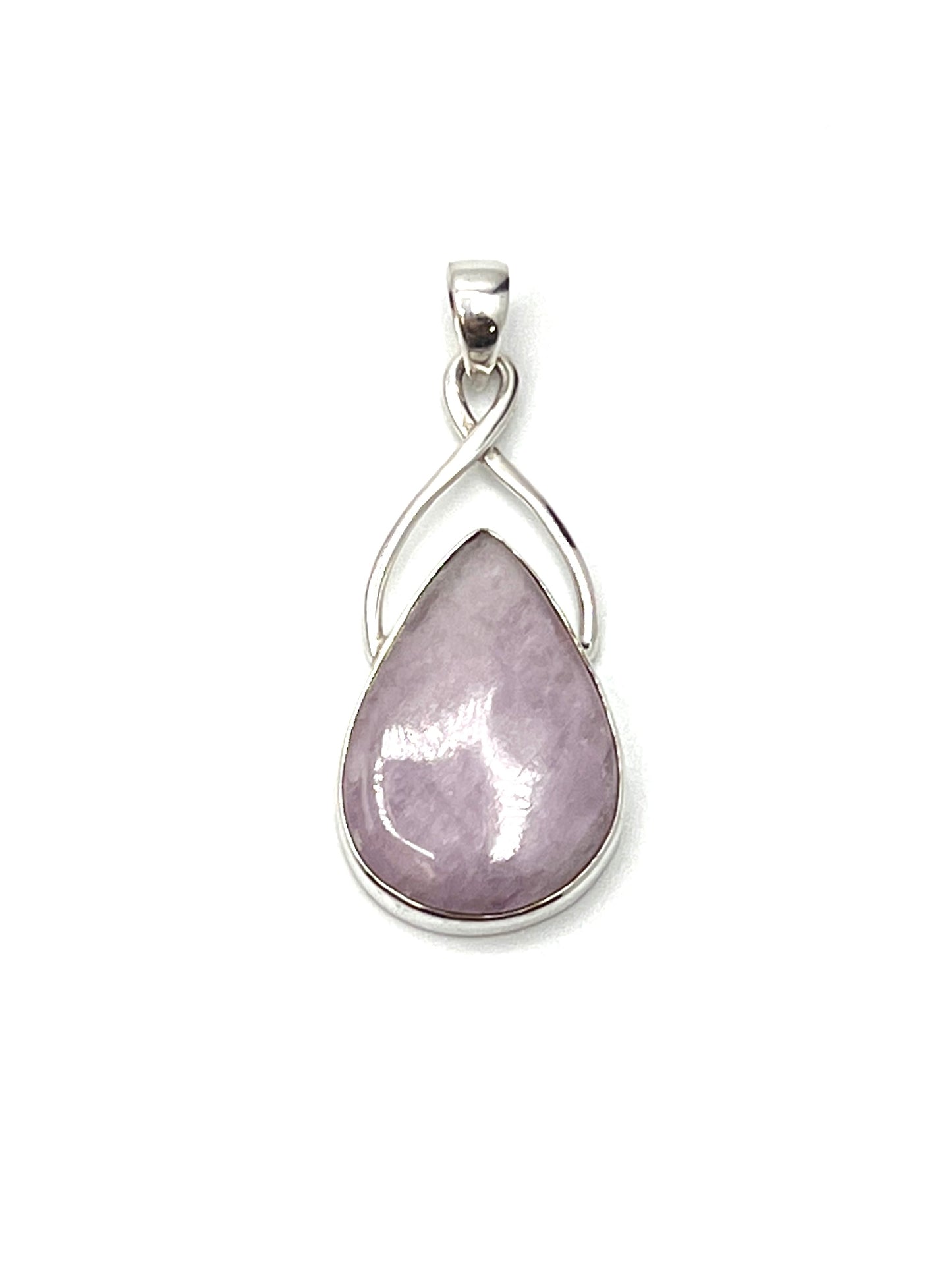 Silver Twist Kunzite Pendants