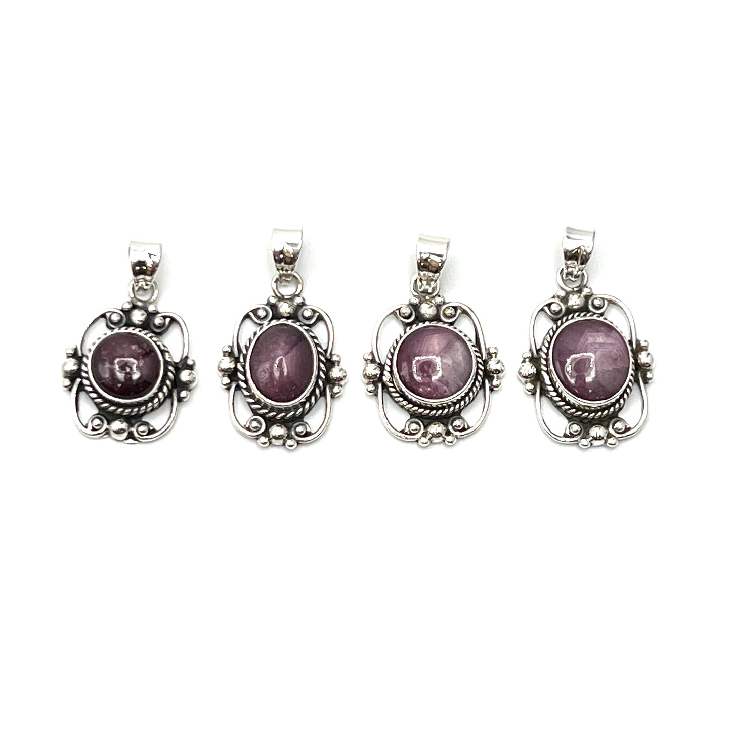 Sterling Silver Victorian Mirror Pendants Premium Stones