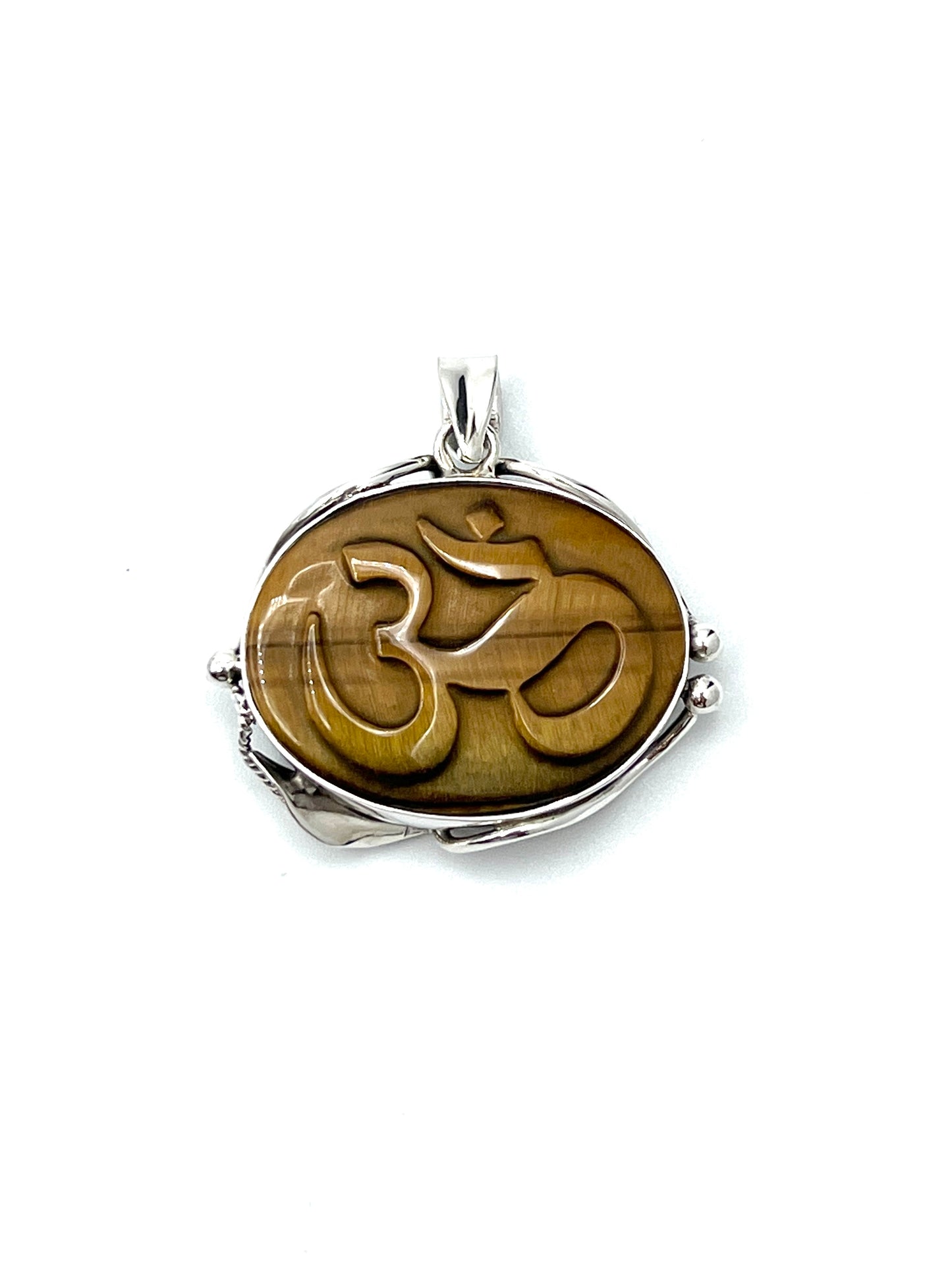 Tigers Eye Om Pendants