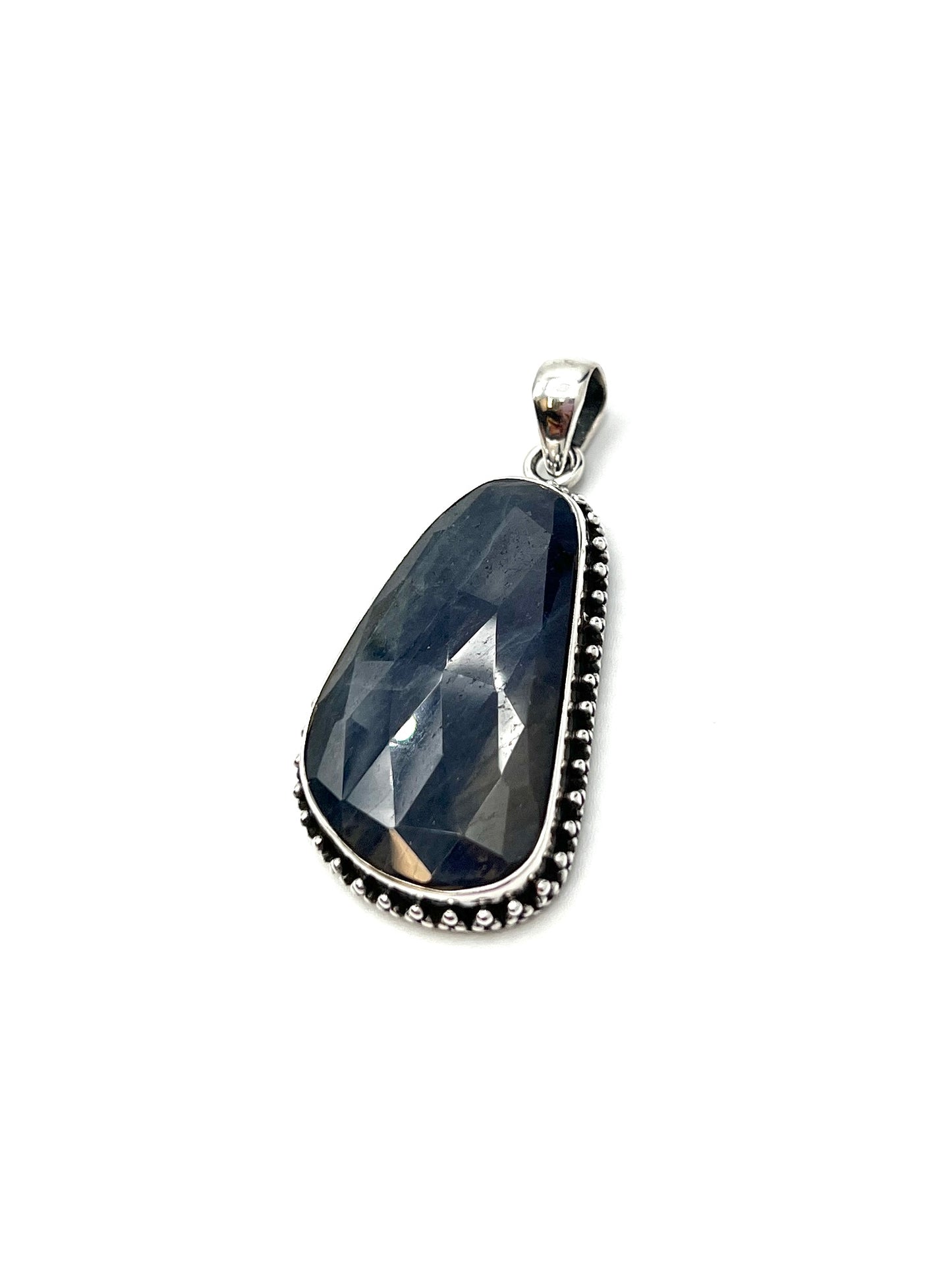 Faceted Sapphire Beaded Pendants