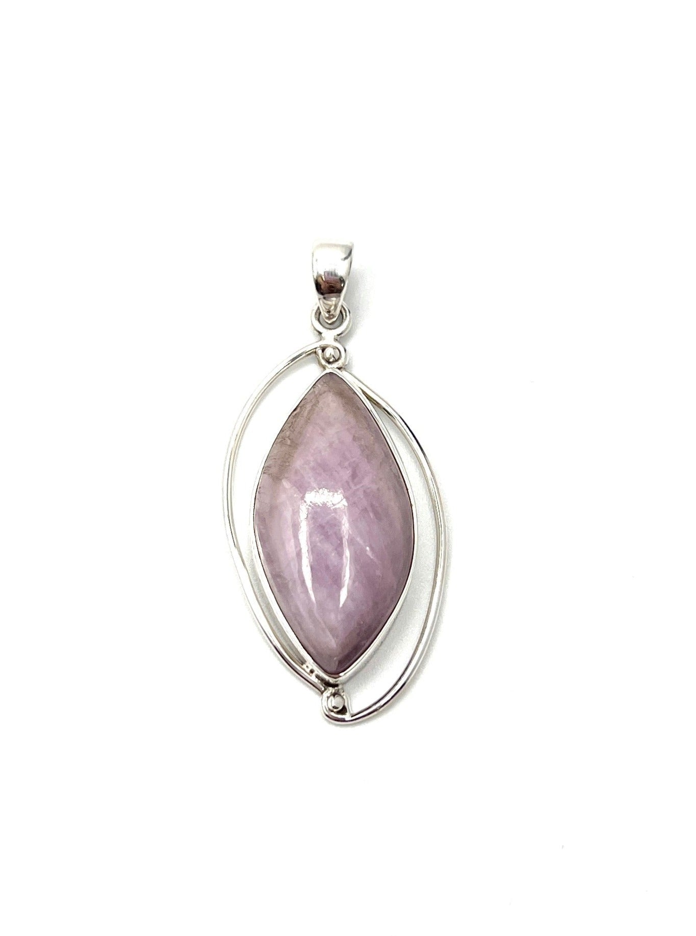 Silver Double Wire Kunzite Pendants