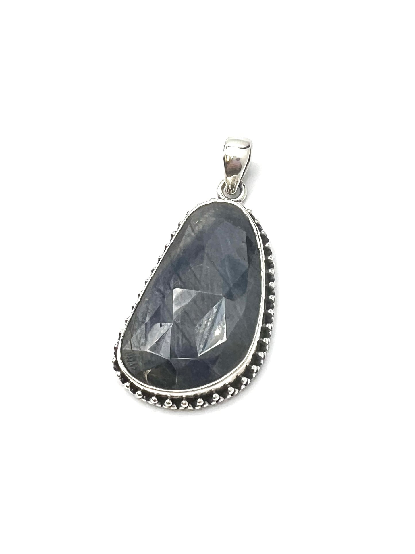 Faceted Sapphire Beaded Pendants