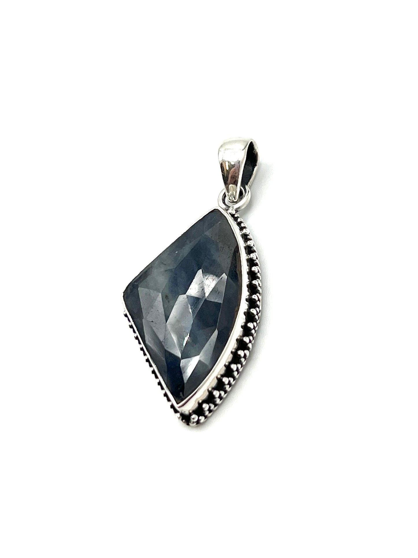 Faceted Sapphire Beaded Pendants