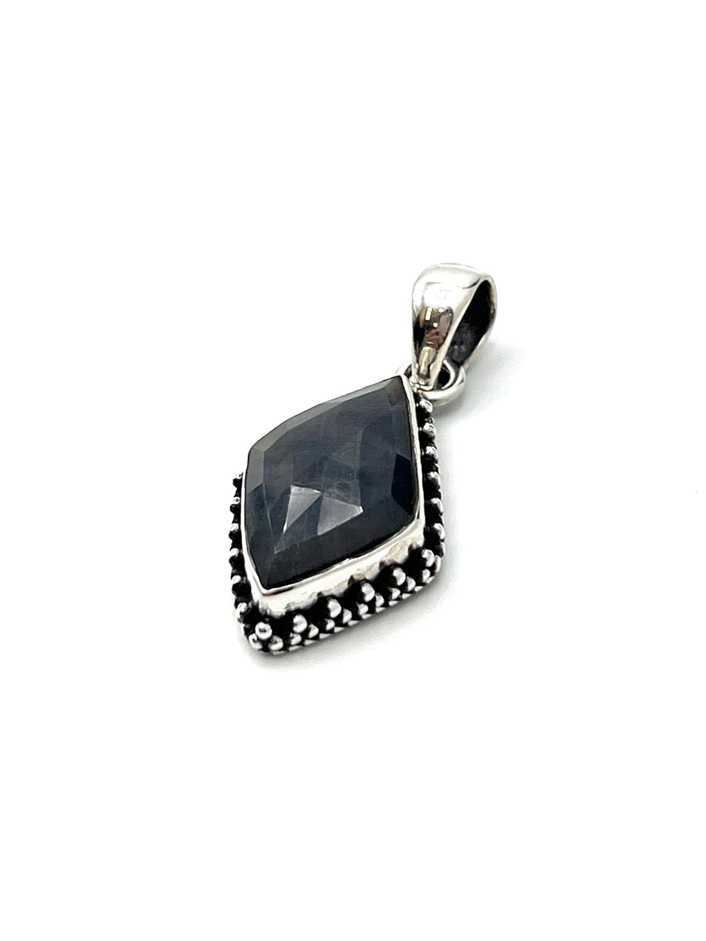 Faceted Sapphire Beaded Pendants