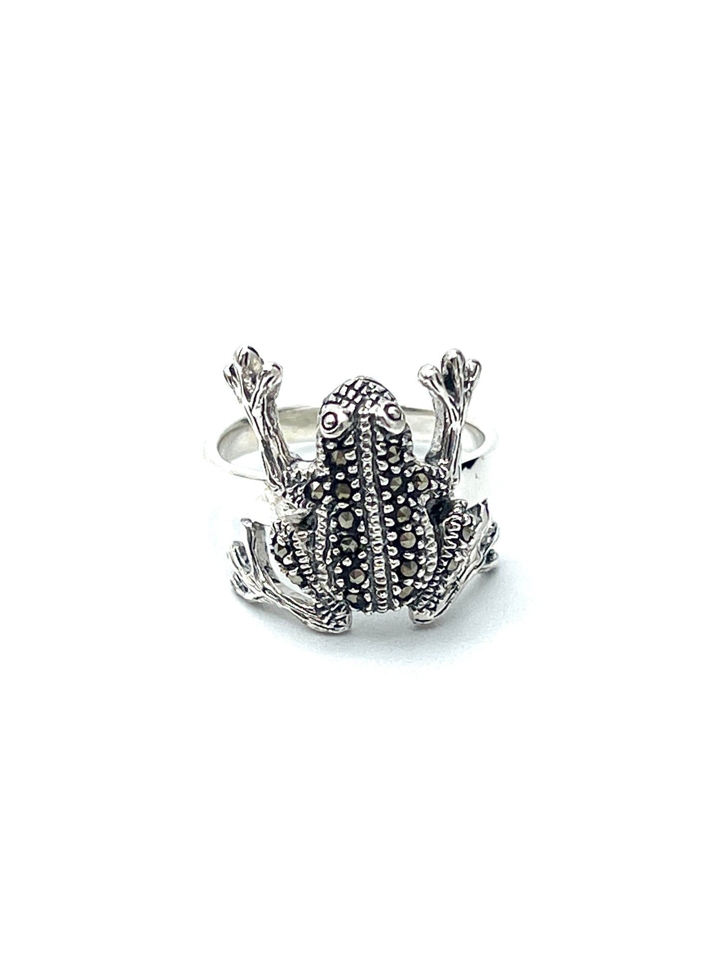 Sterling Silver Marcasite Frog Ring