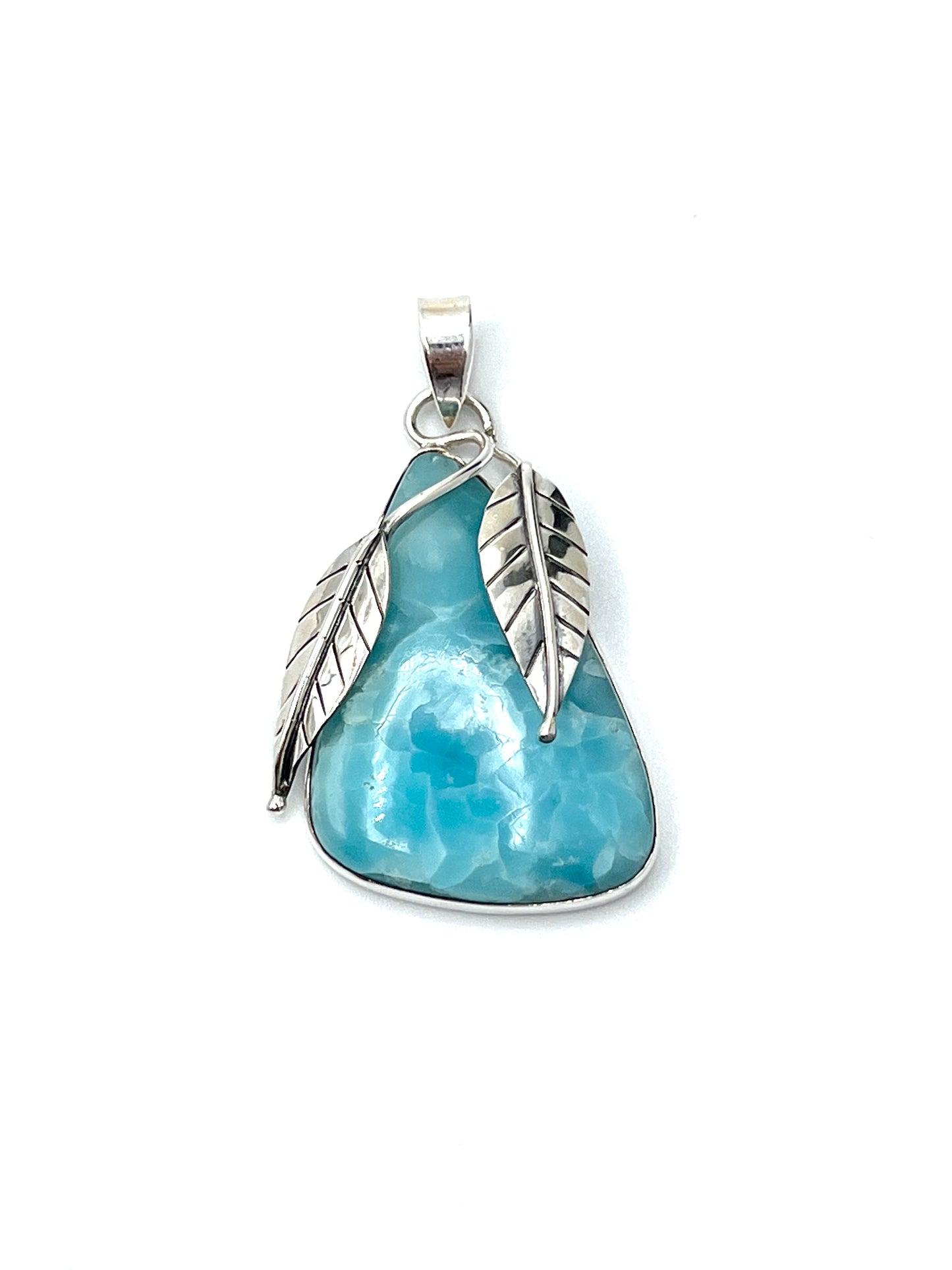 Hemimorphite Leaf Pendants