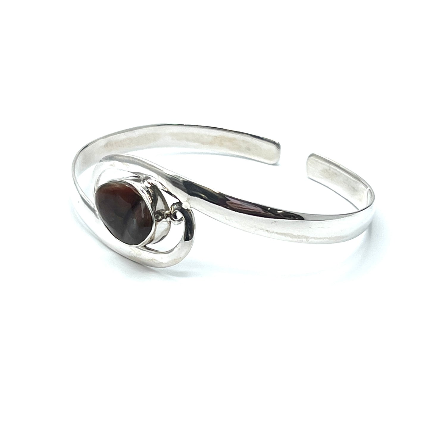 Sterling Silver Mexican Fire Agate Cuff Bracelet