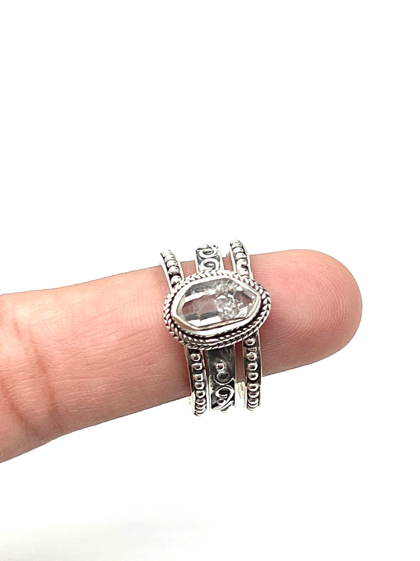 Herkimer Triple Stacker Rings