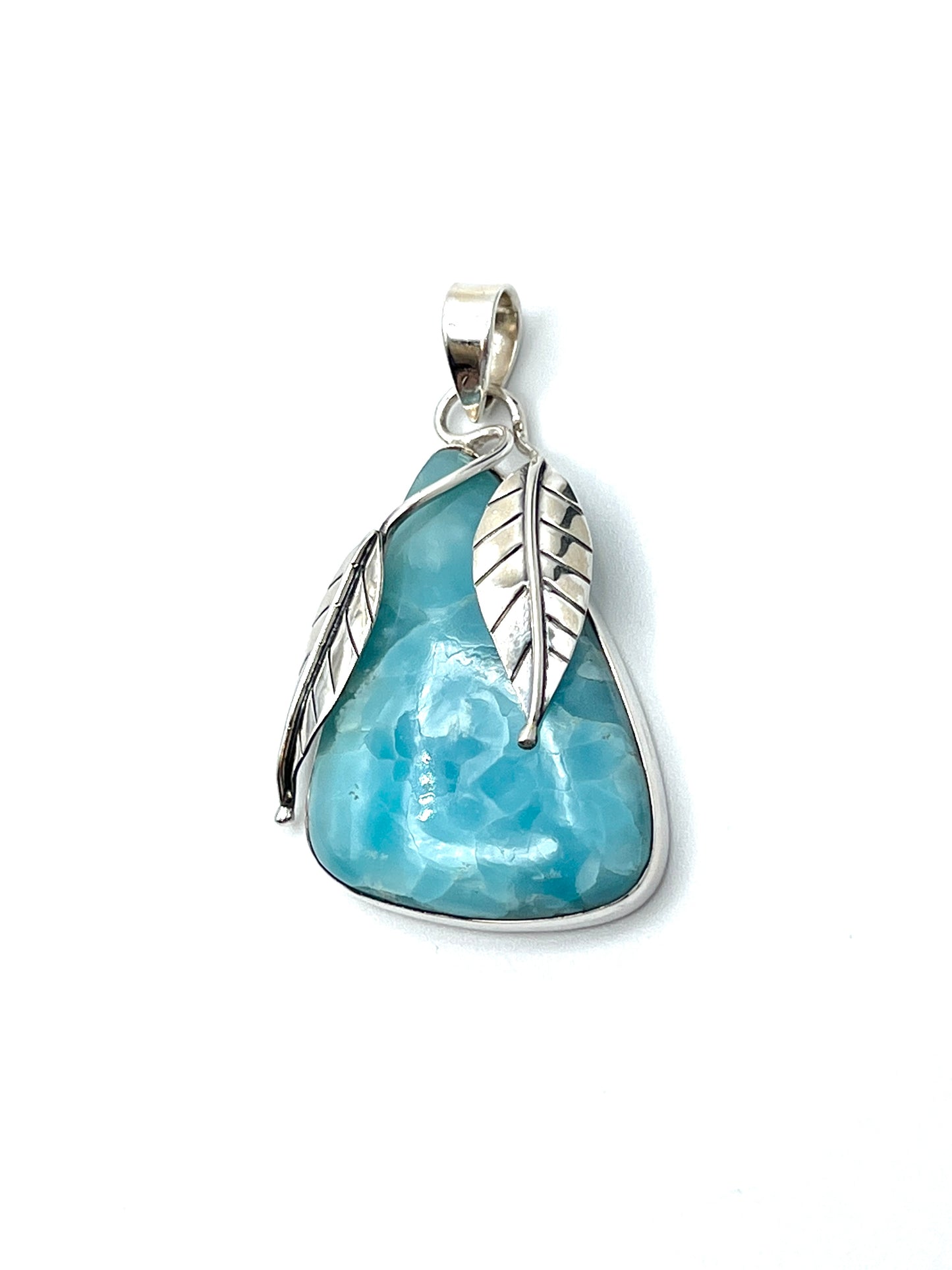 Hemimorphite Leaf Pendants