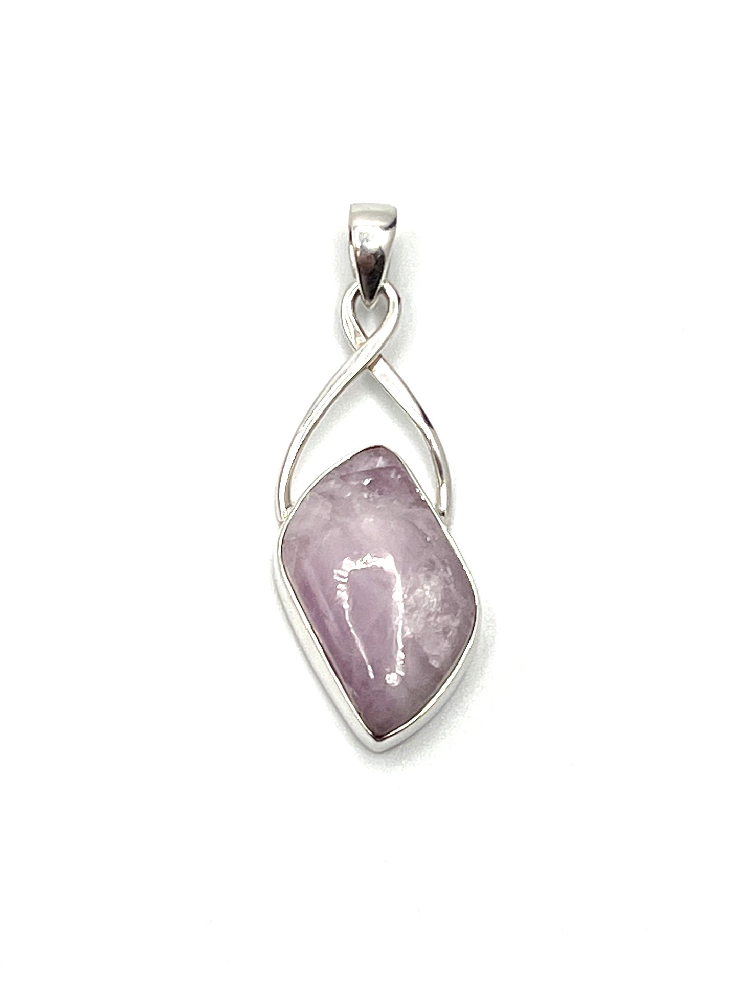 Silver Twist Kunzite Pendants