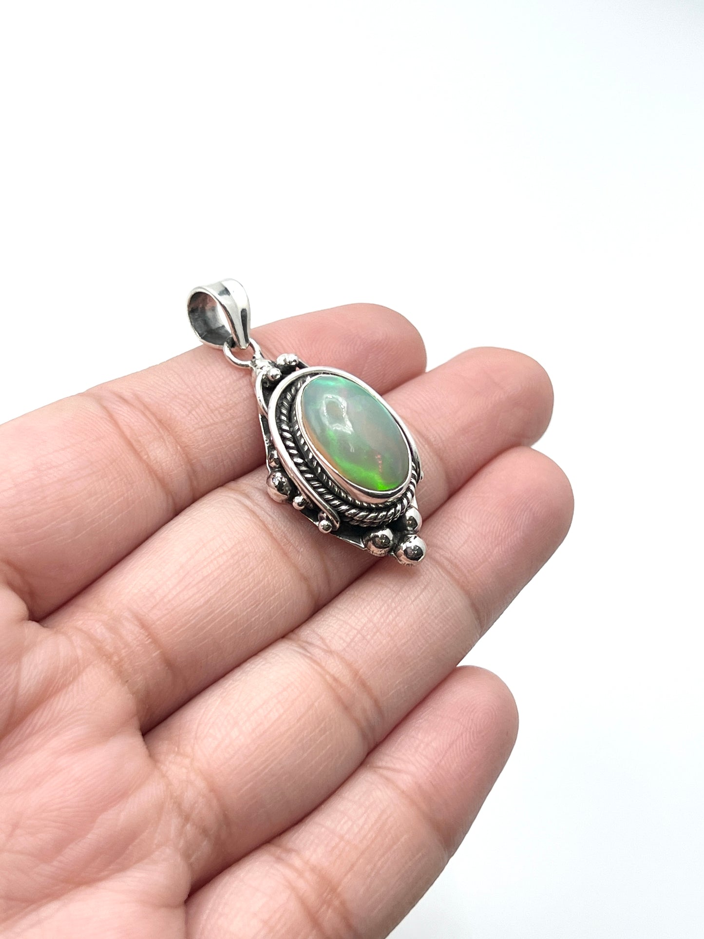 Bali Ball Point Opal Pendants