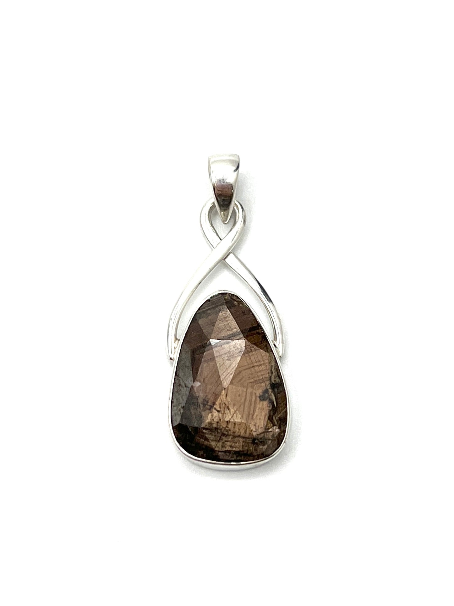 Silver Twist Natural Golden Moonstone Pendants