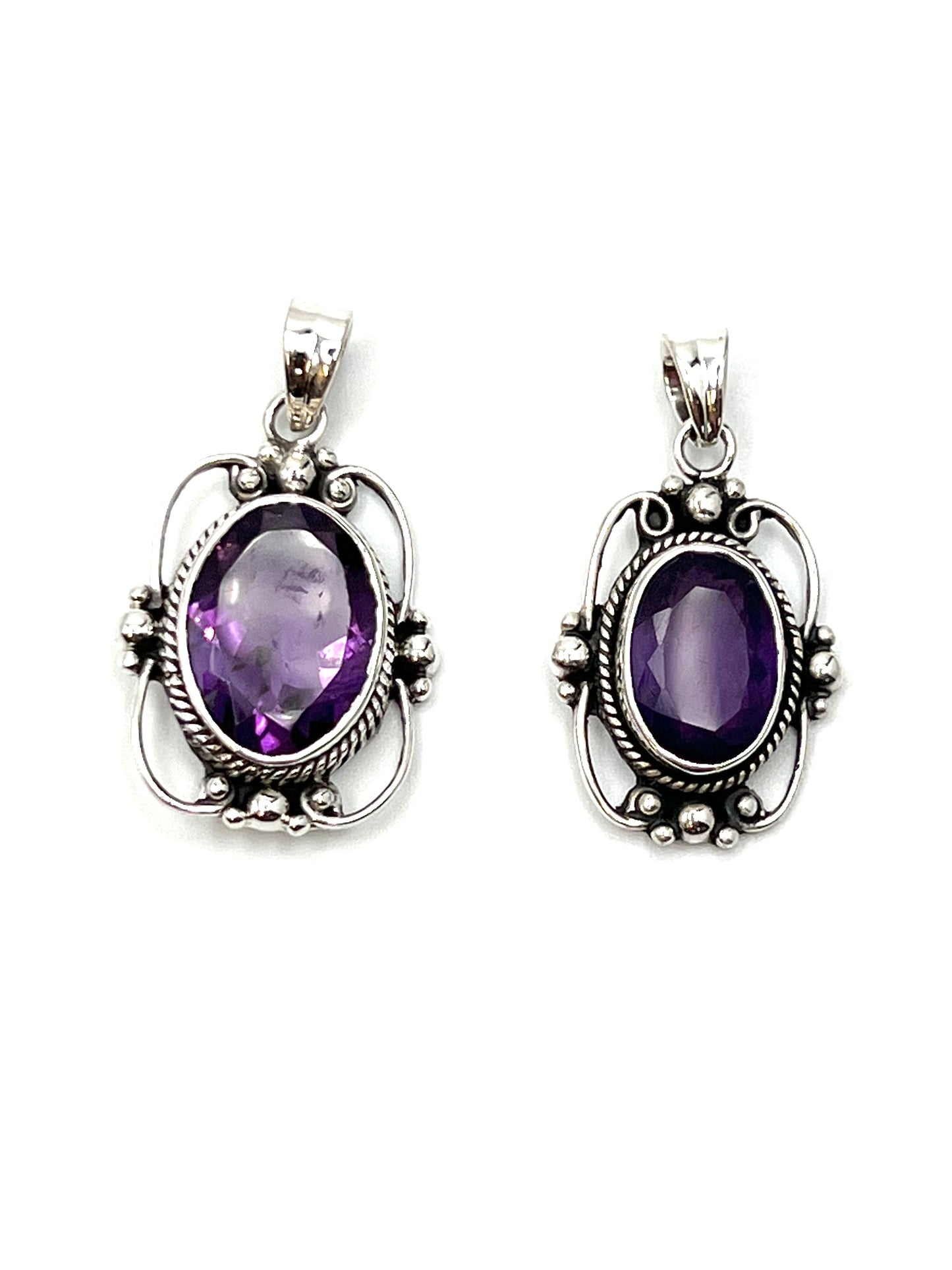 Sterling Silver Victorian Mirror Pendants