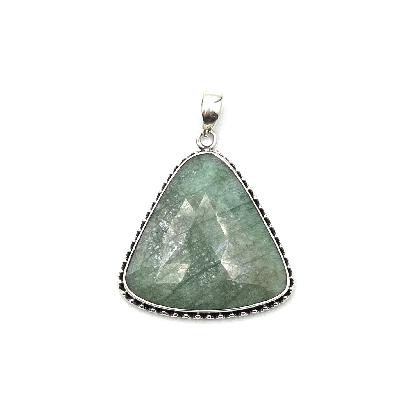 Faceted Emerald Beaded Pendants