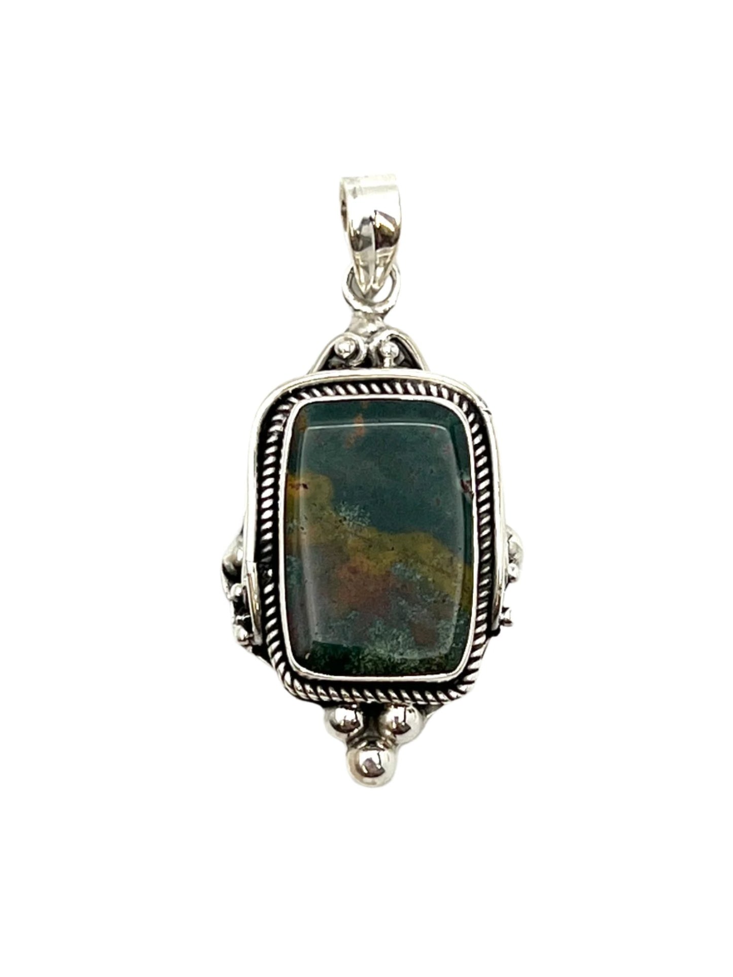 Bali Ball Point Bloodstone Pendants