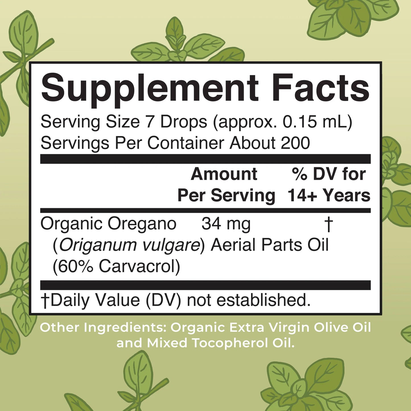 Organic Oil Of Oregano Drops