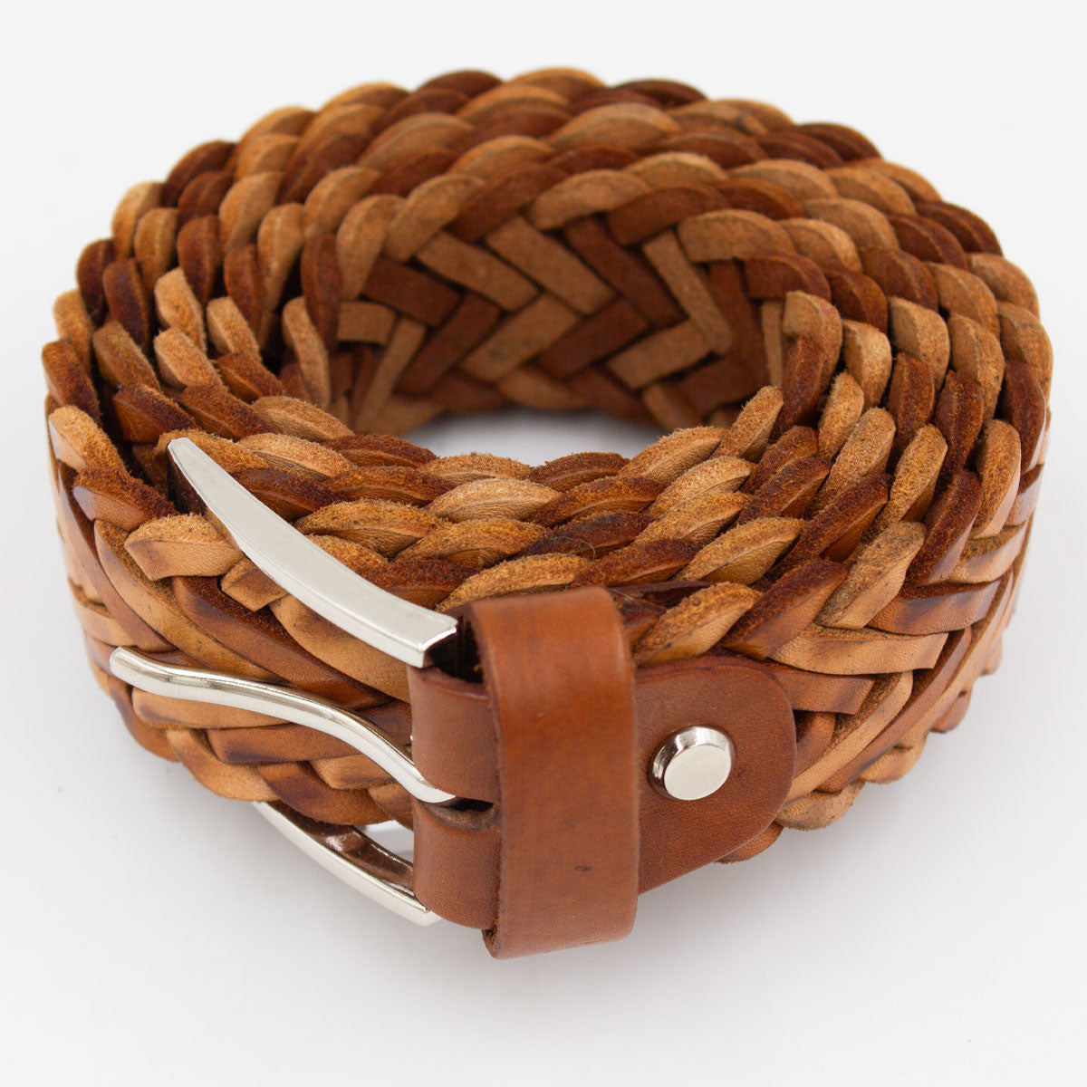 Men's Slim Braided Leather Belt | Moroccan Leathers