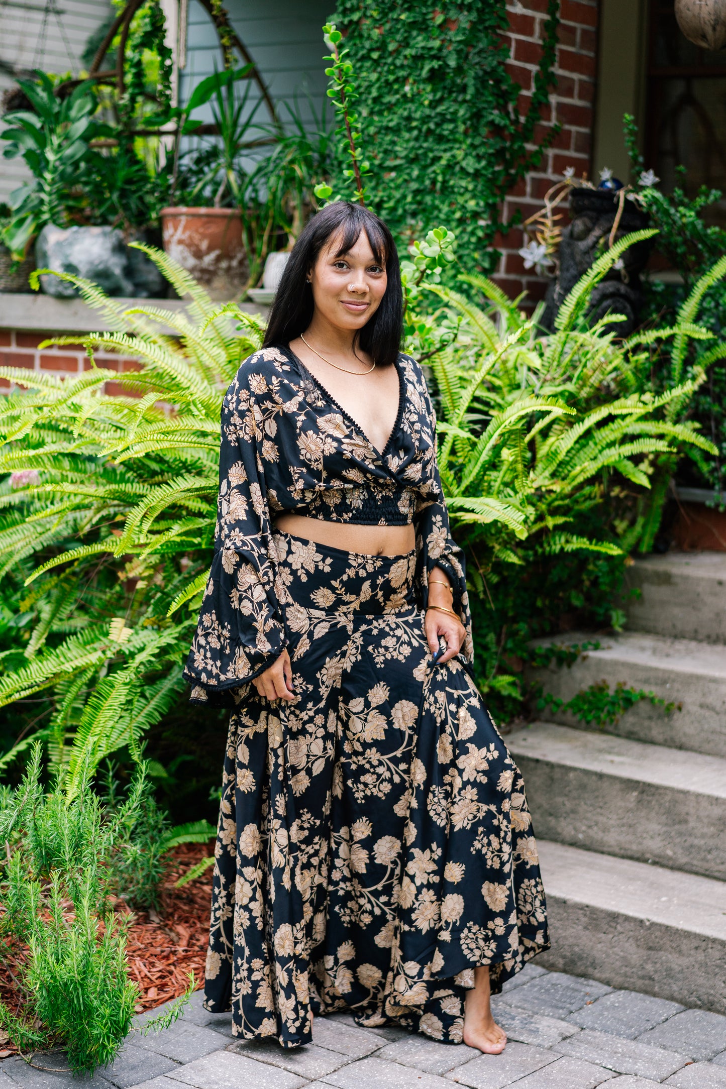 Golden Rose Wide Leg Pants