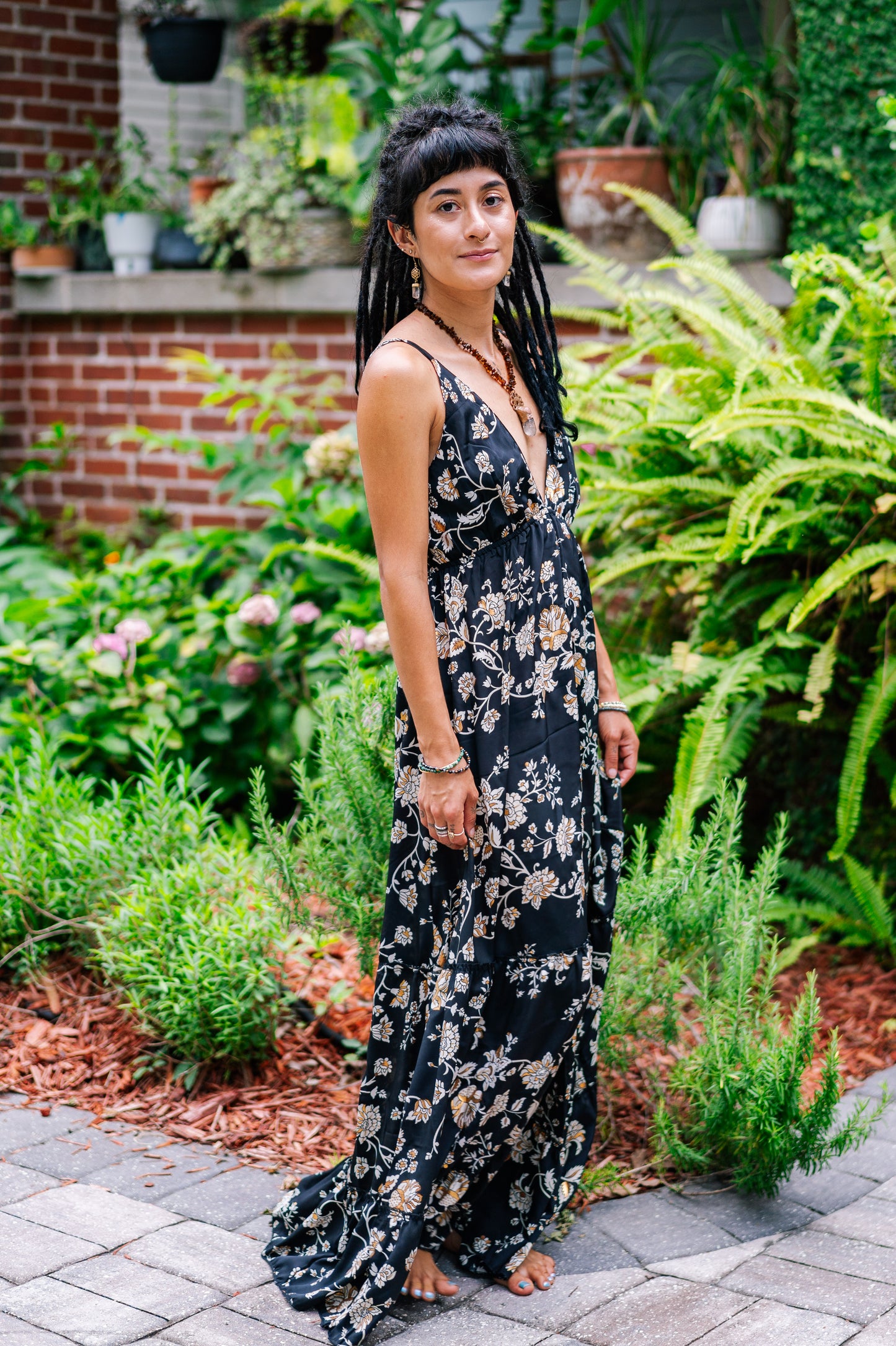 Golden Rose Spaghetti Strap Dress