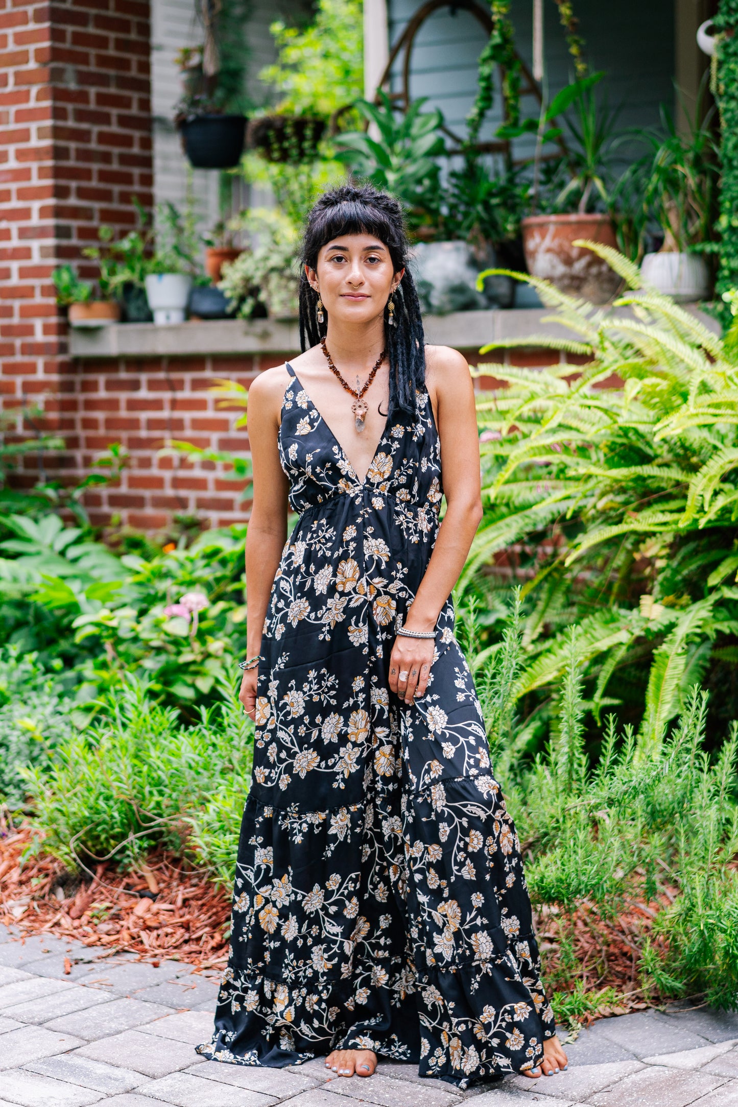 Golden Rose Spaghetti Strap Dress
